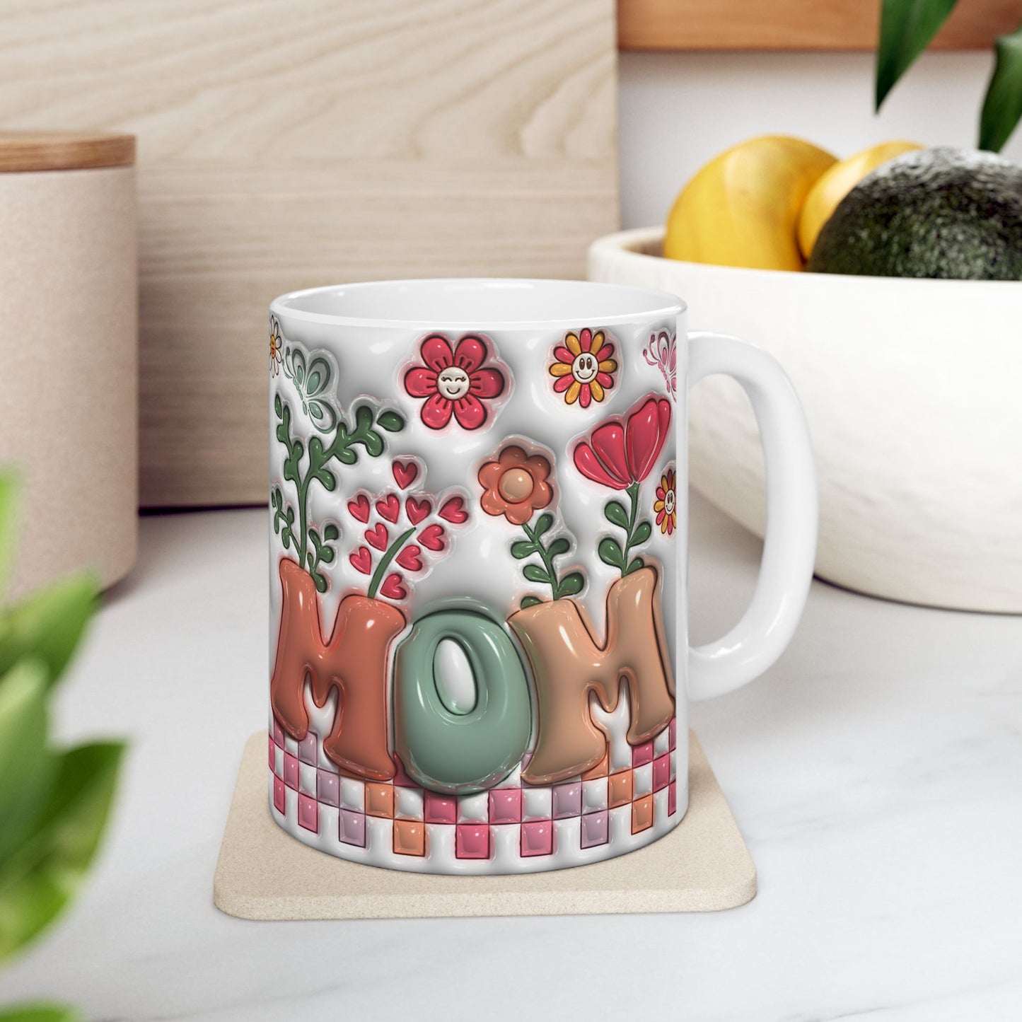Personalized Floral Initial Ceramic Mug - Perfect Gift for Moms