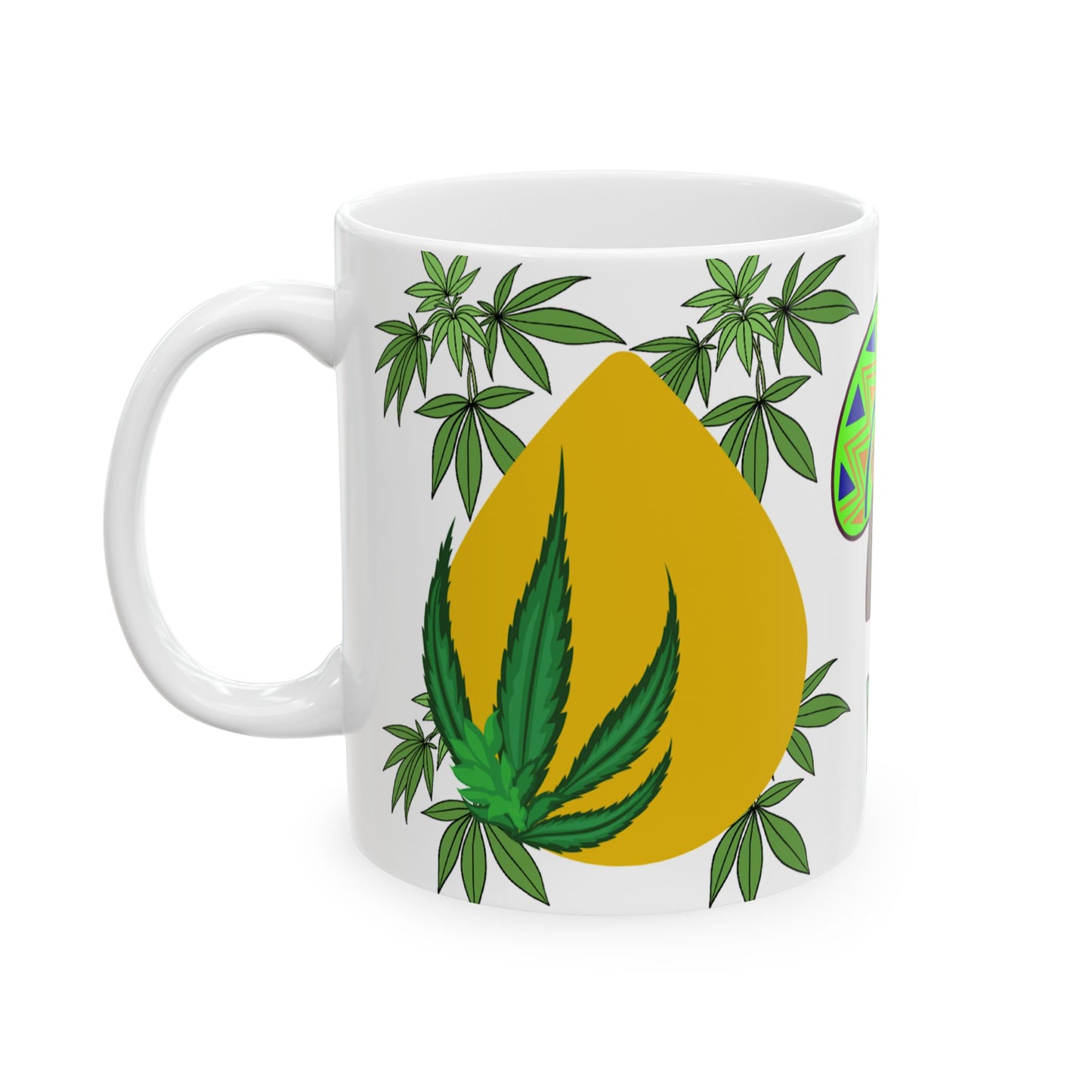 Peaceful Vibes Ceramic Mug - Funky Rasta Design for Relaxation