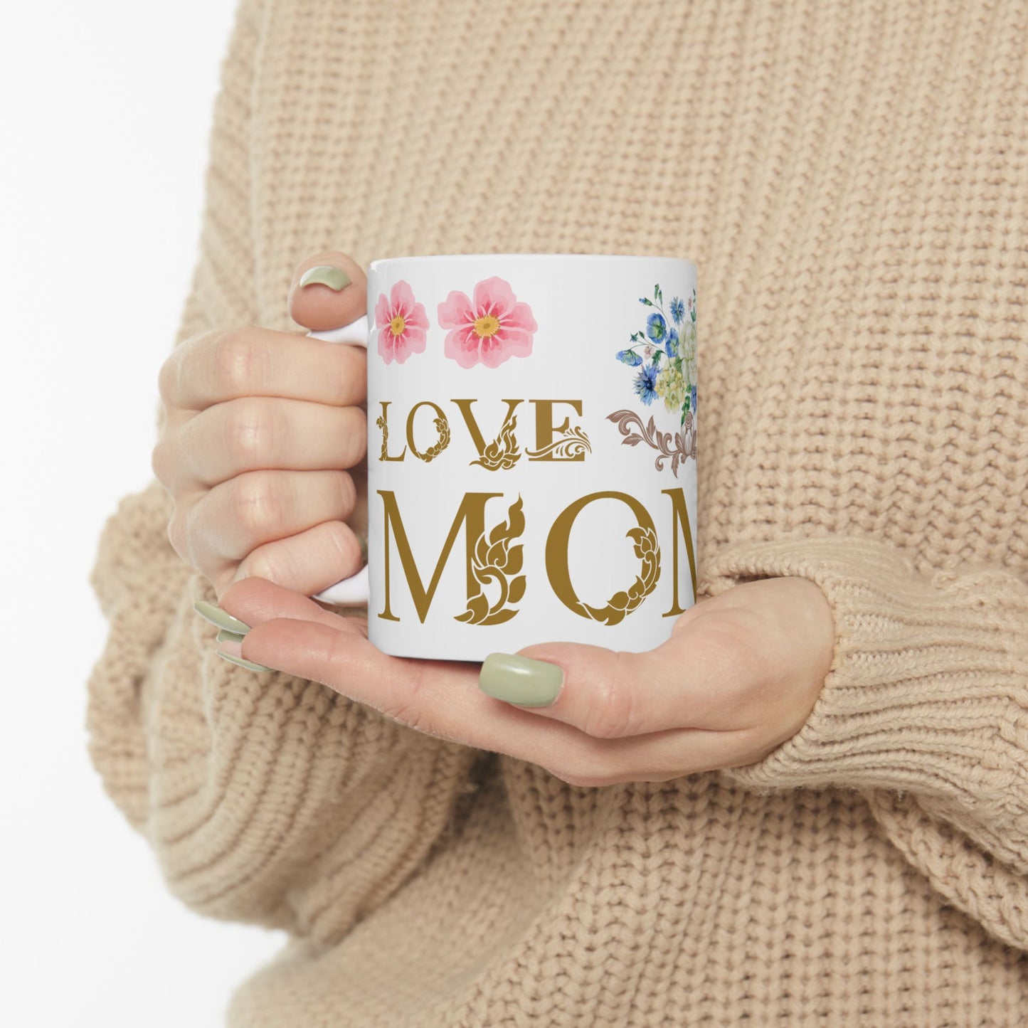 Floral Love for Mom Ceramic Mug - Perfect Gift for Mother's Day