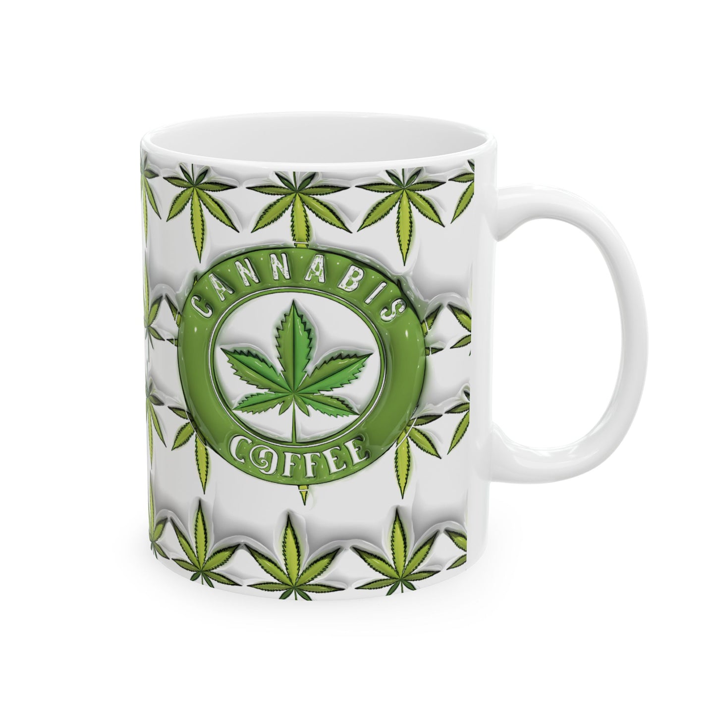 Cannabis Leaf Ceramic Mug for Stoners and Coffee Lovers