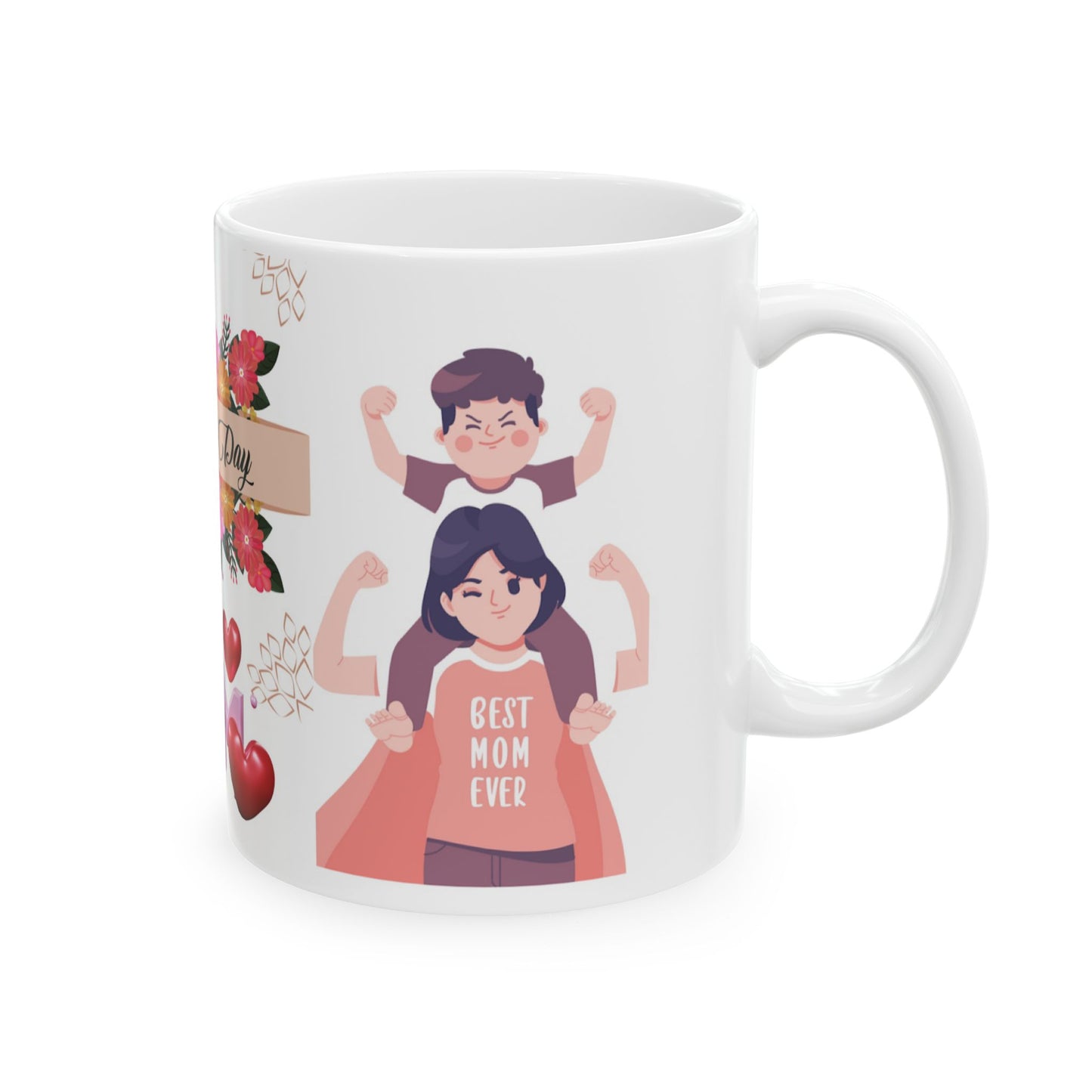 Mother's Day Floral Ceramic Mug - Heartfelt Gift for Mom