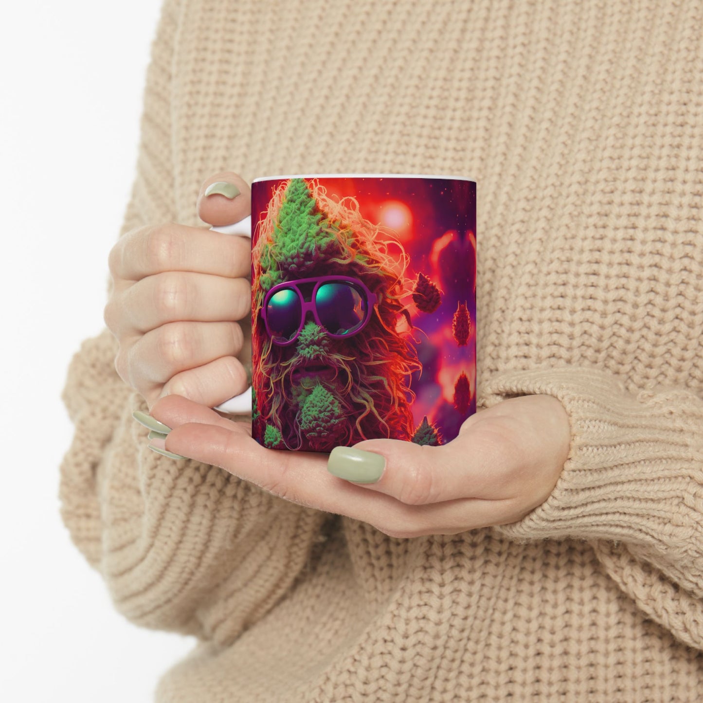 Psychedelic Cat Ceramic Mug - 11oz