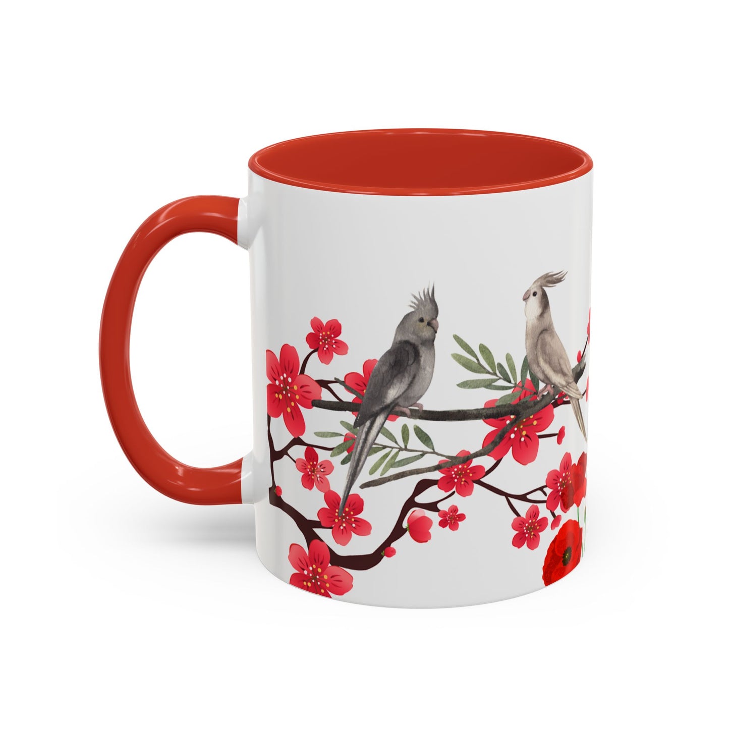 Inspirational Accent Coffee Mug - "Smile It's Sunday" with Poppy Design - Perfect Gift for Coffee Lovers