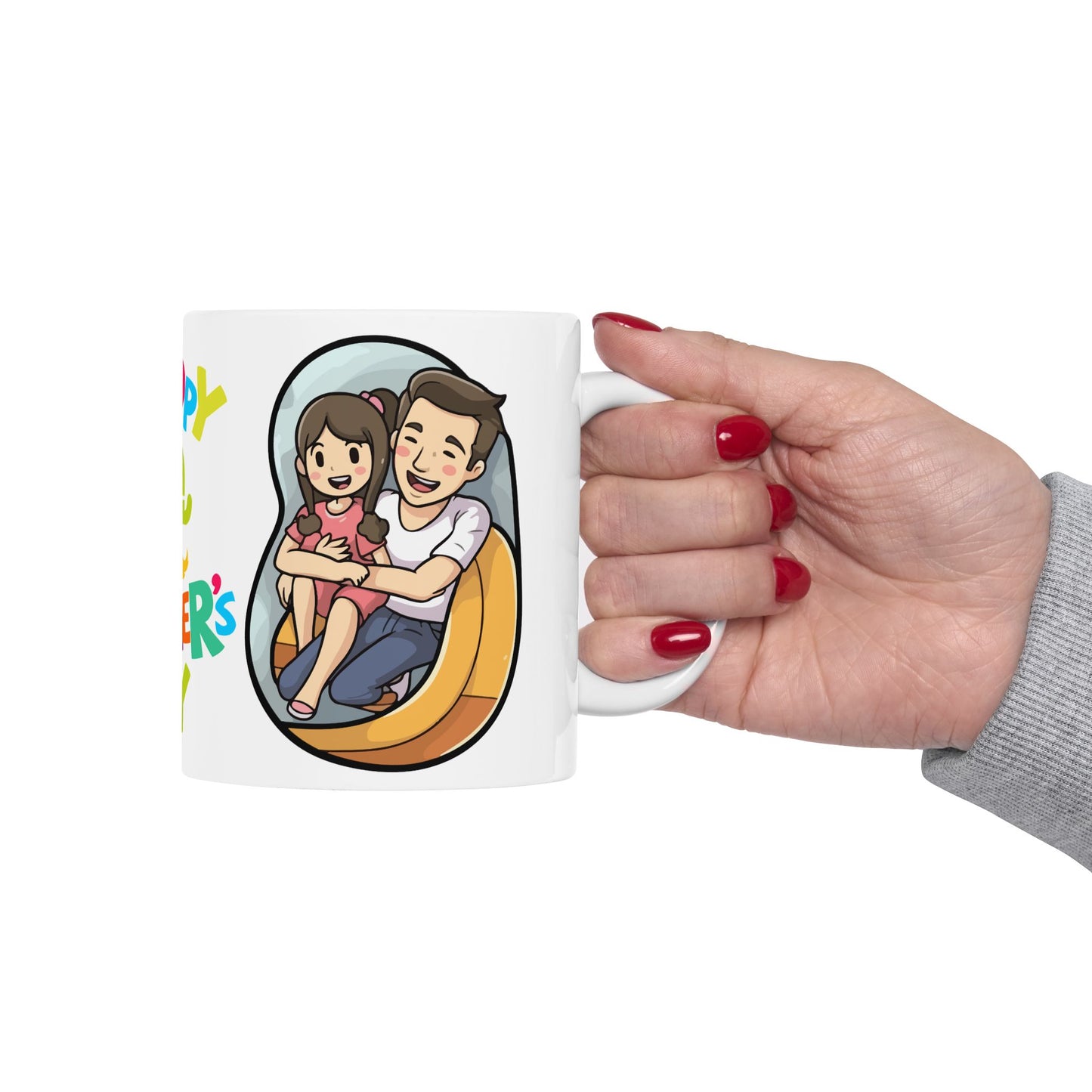 Father's Day Ceramic Mug - Cute Family Design