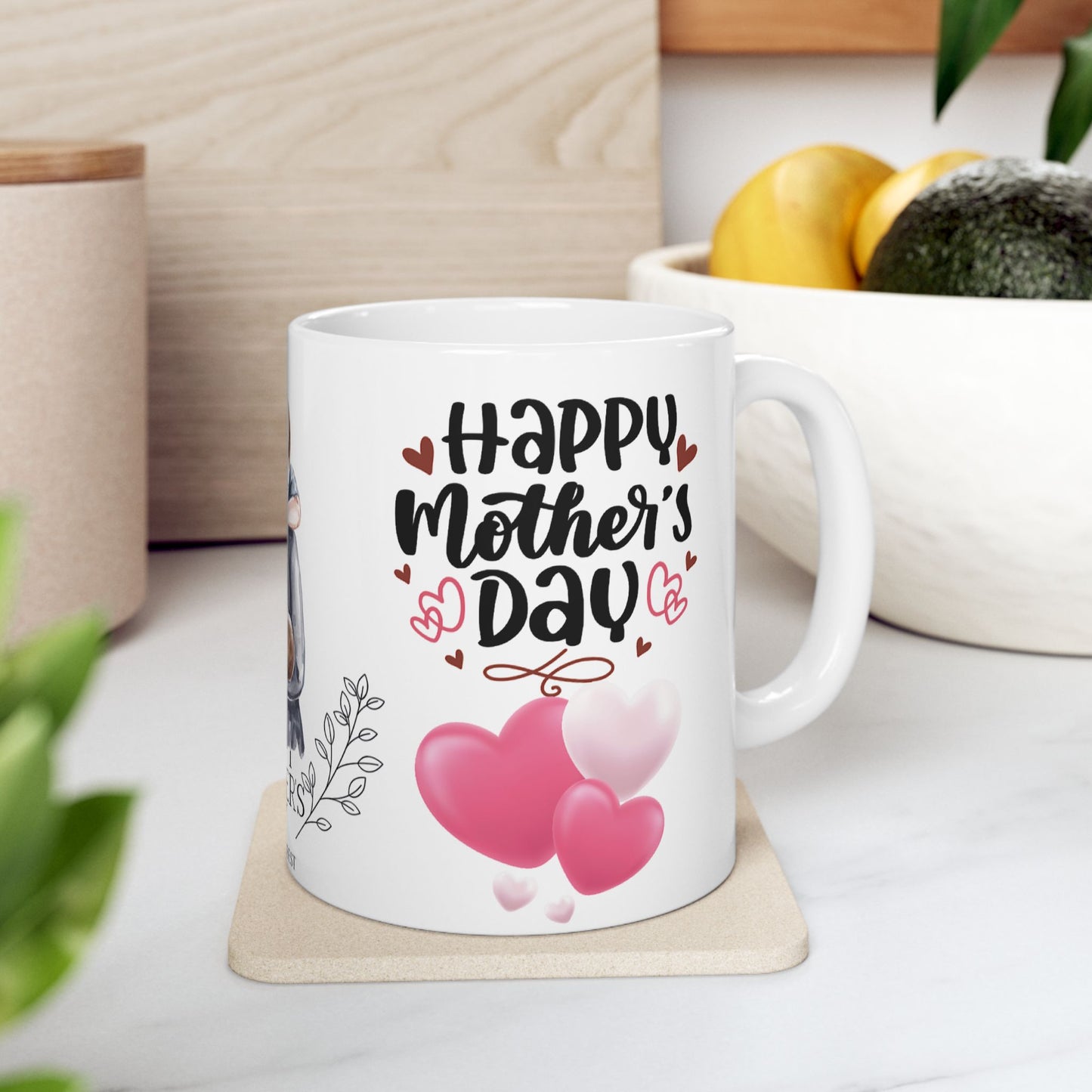 Happy Mother's Day Ceramic Mug - I Love You Mom Design