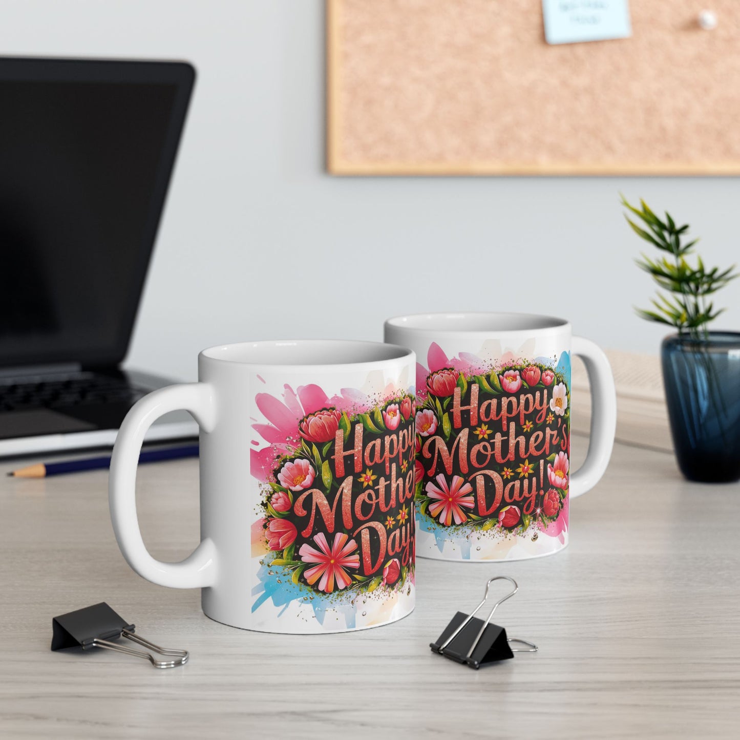 Happy Mother's Day Floral Ceramic Mug - Perfect Gift for Moms