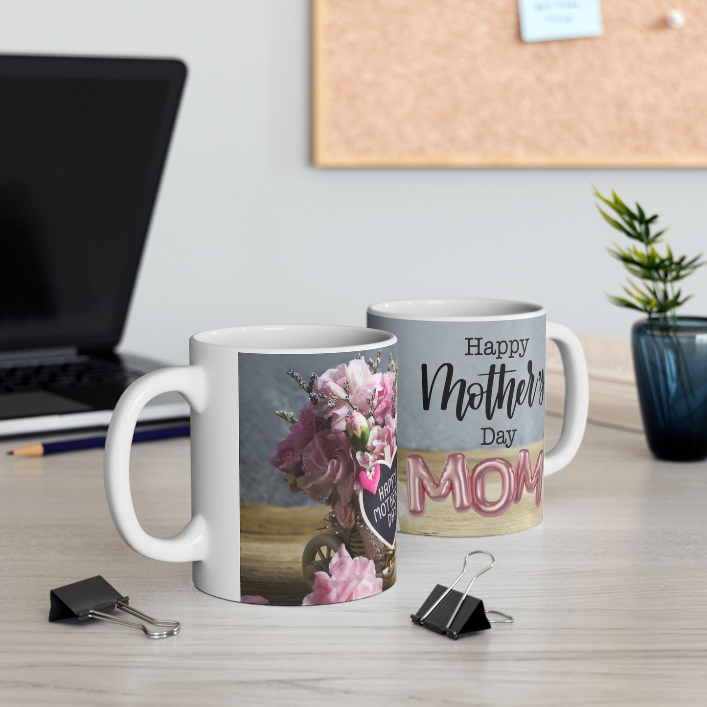 Happy Mother's Day Floral Ceramic Mug - Perfect Gift for Mom