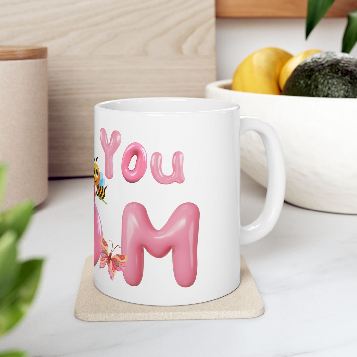 Cute "Love You Mom" Ceramic Mug - Perfect Gift for Mother's Day, Birthdays & More