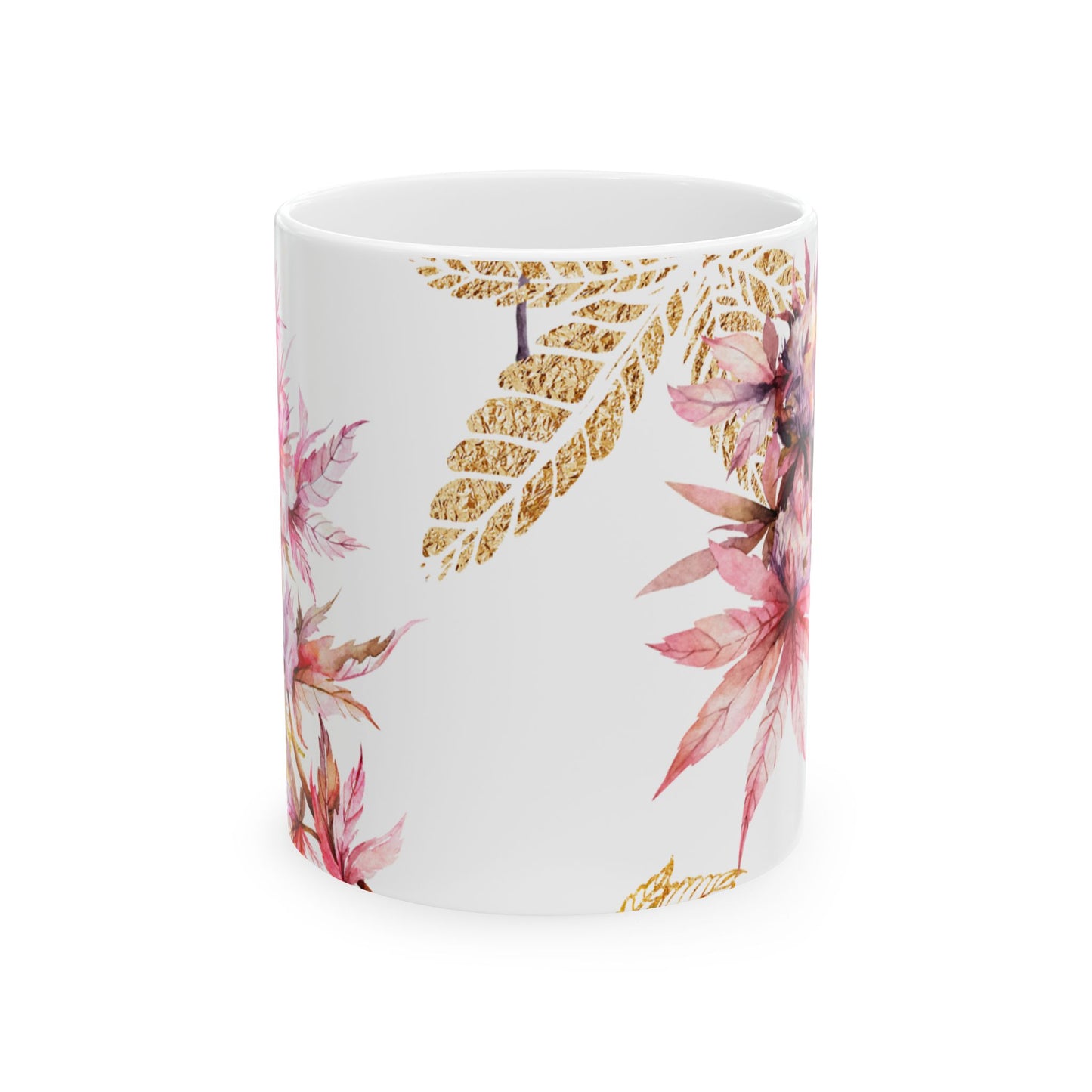 Elegant Floral Ceramic Mug - 11oz