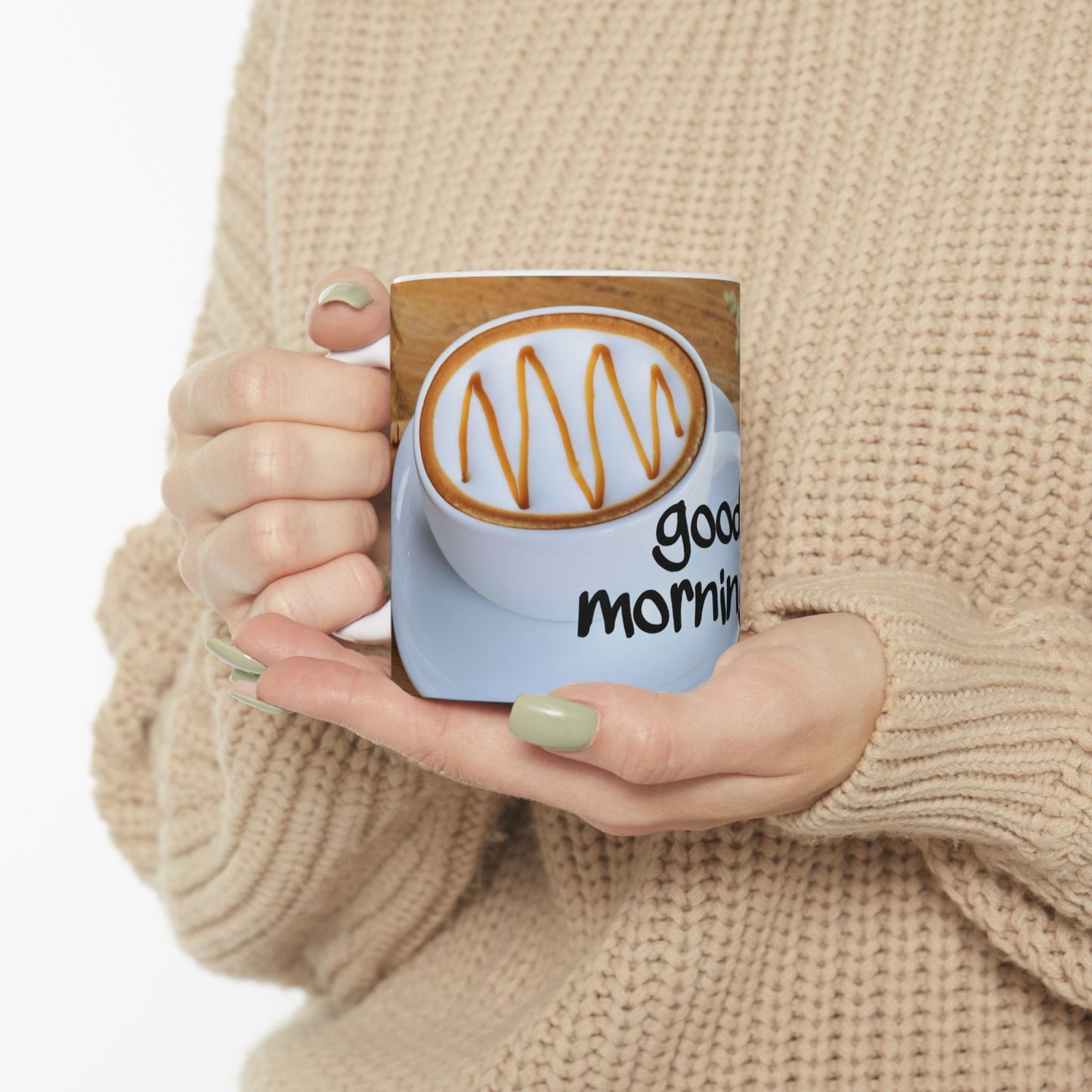 Good Morning Ceramic Mug - 11oz Coffee Cup for Daily Inspiration
