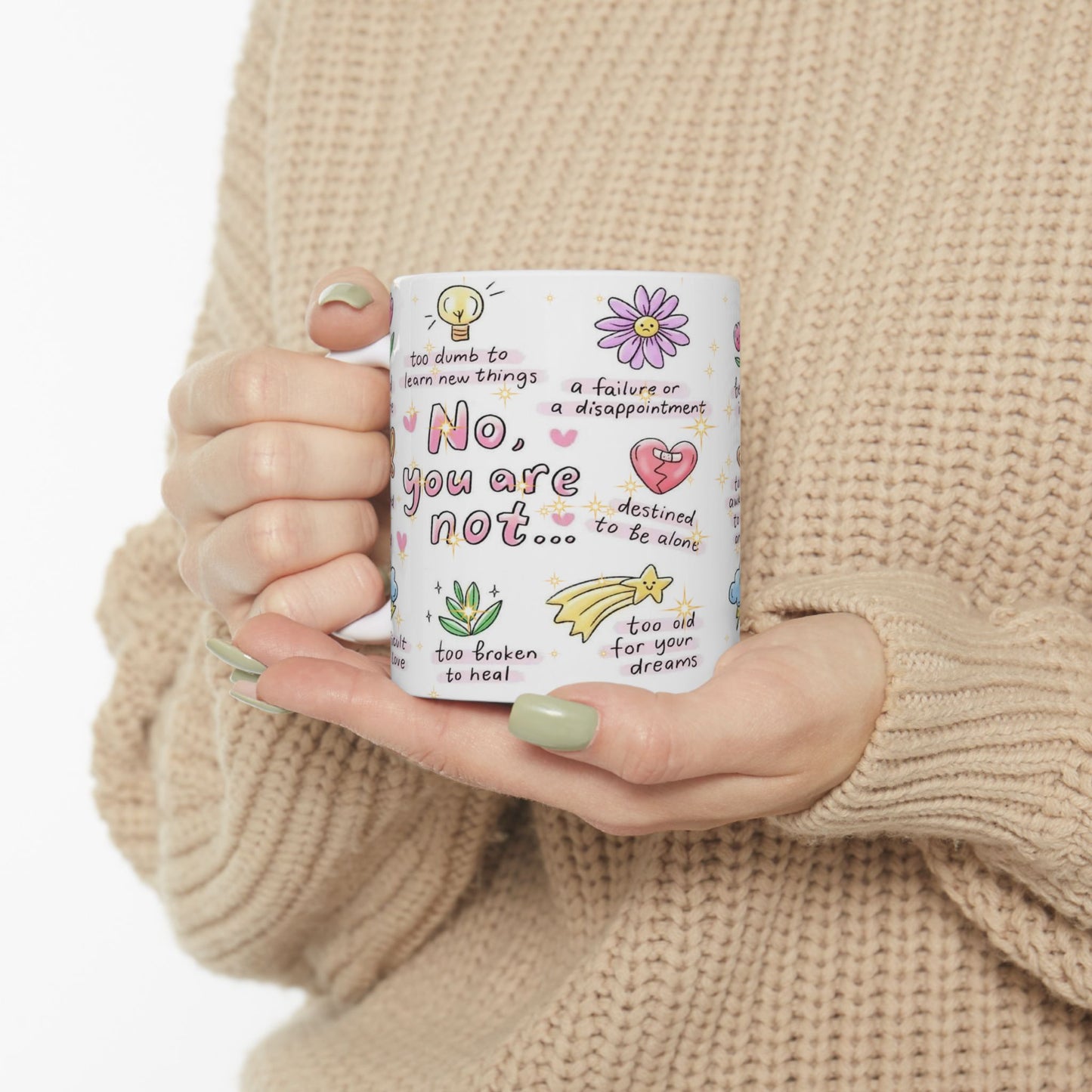 Inspirational Ceramic Mug - Motivational Quotes for Self-Love & Positivity