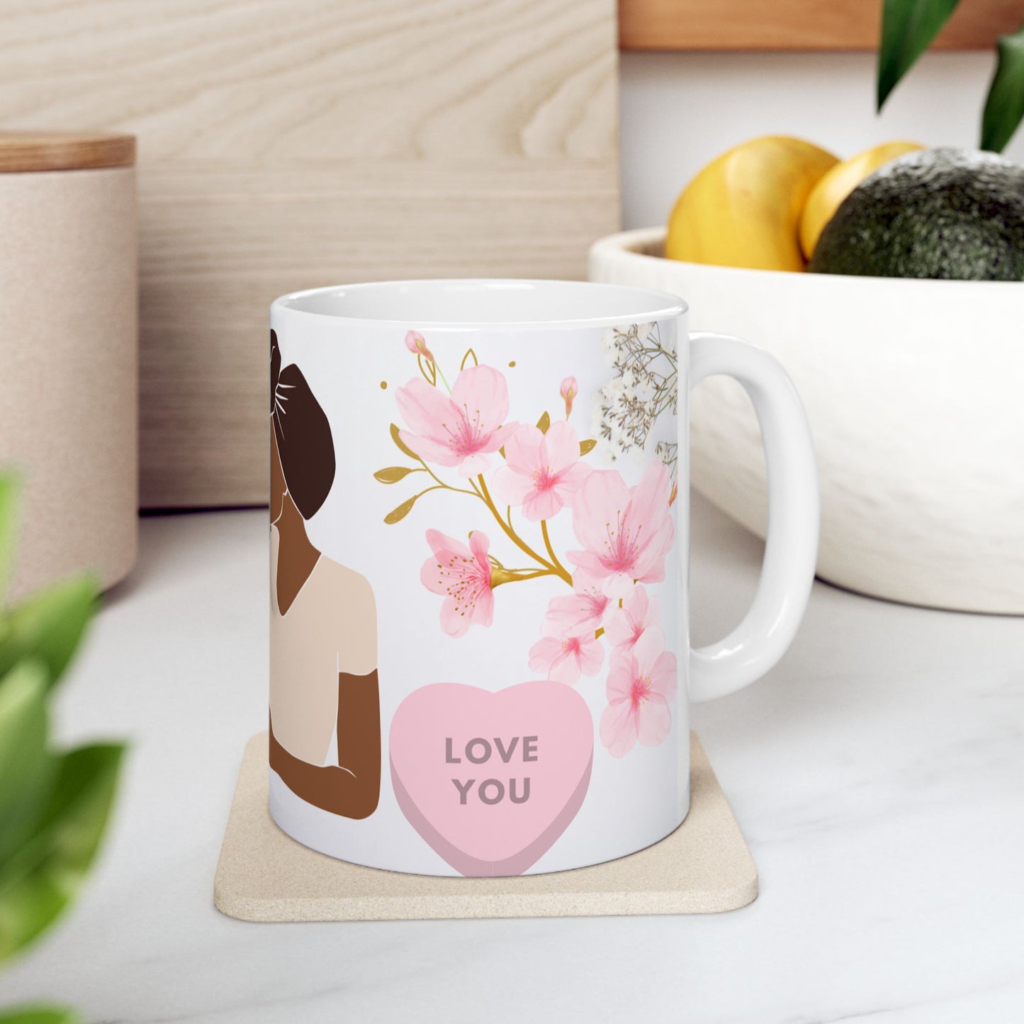 Happy Mother's Day Ceramic Mug - Floral Design for Mom