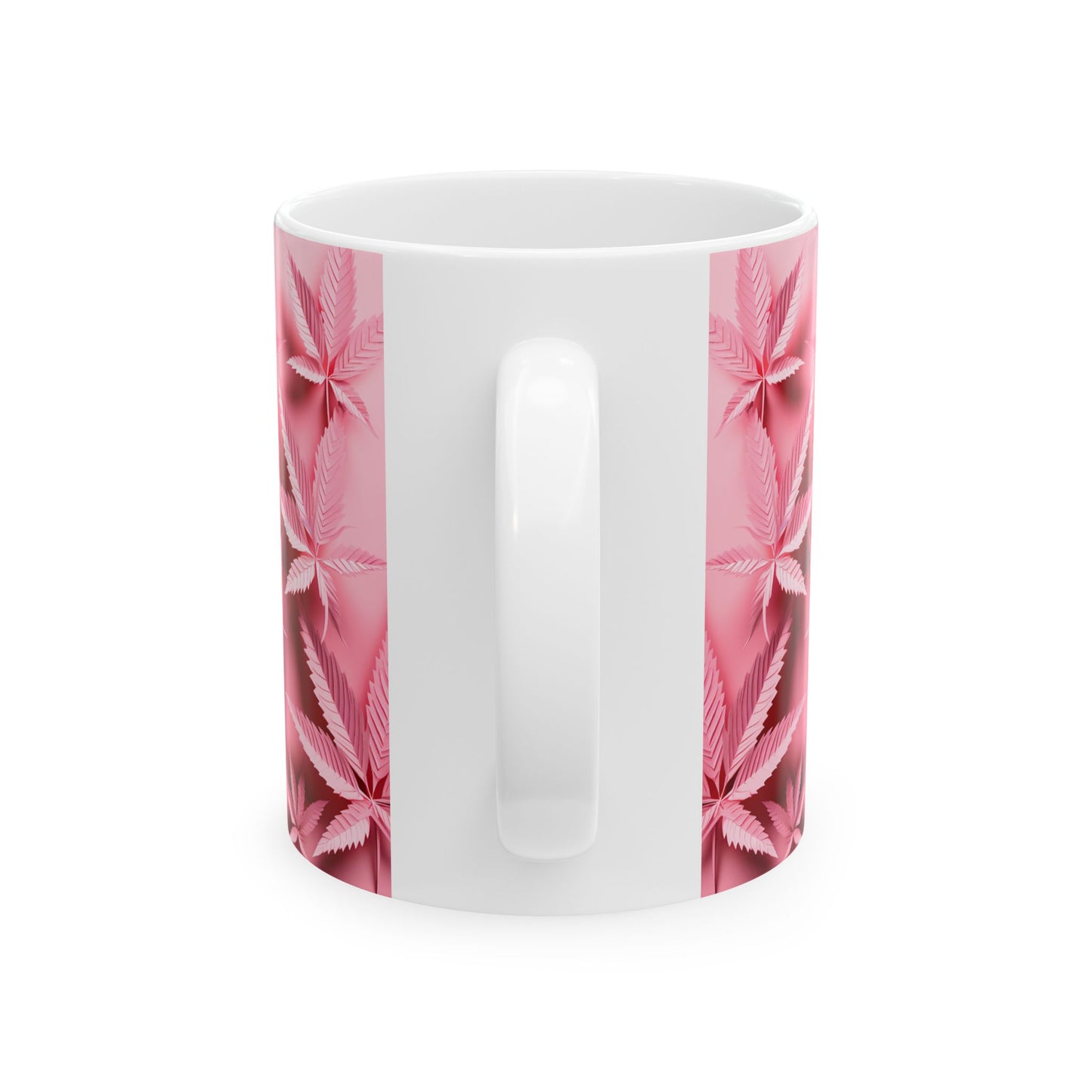 Pink Leaf Ceramic Mug Perfect for Coffee Lovers & 420 Enthusiasts