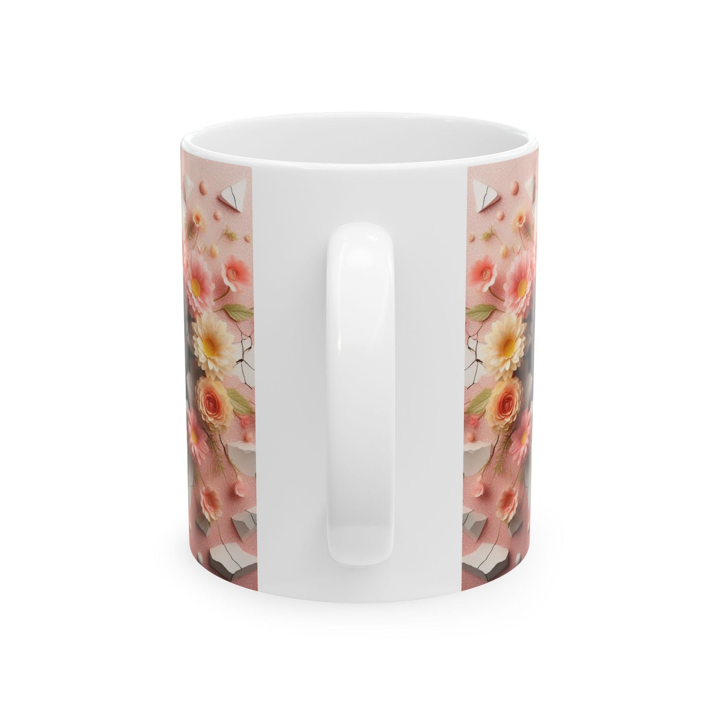Floral Breakthrough Ceramic Mug - 11oz