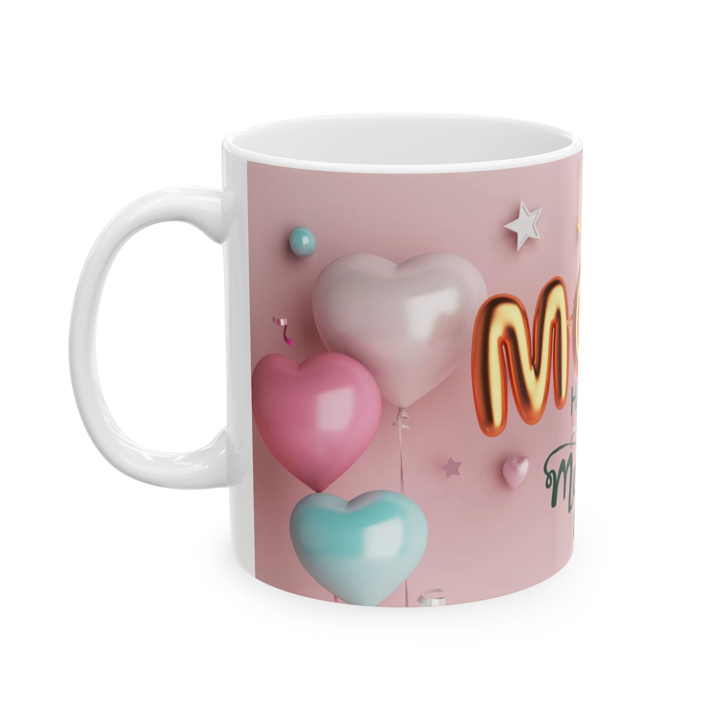 Happy Mother's Day Ceramic Mug - Fun Balloon Design for Moms