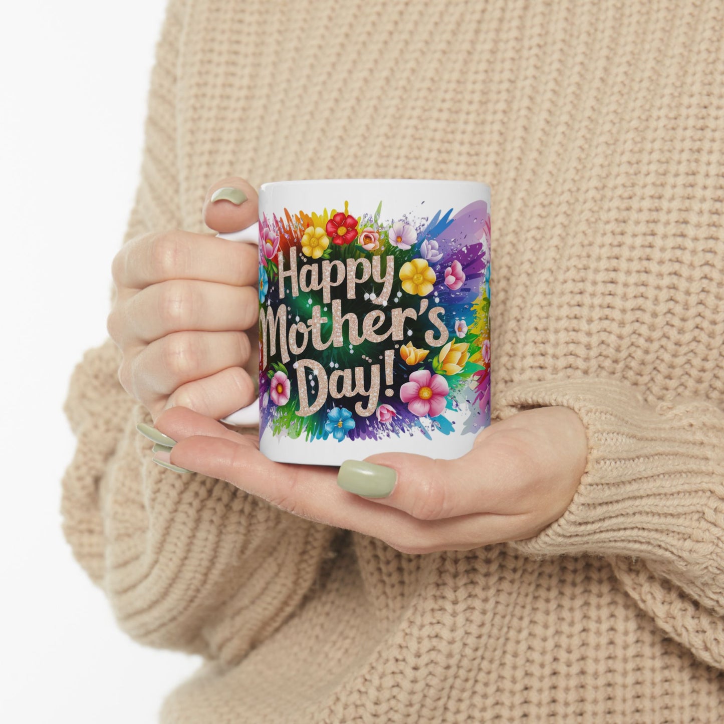 Happy Mother's Day Floral Ceramic Mug - 11oz