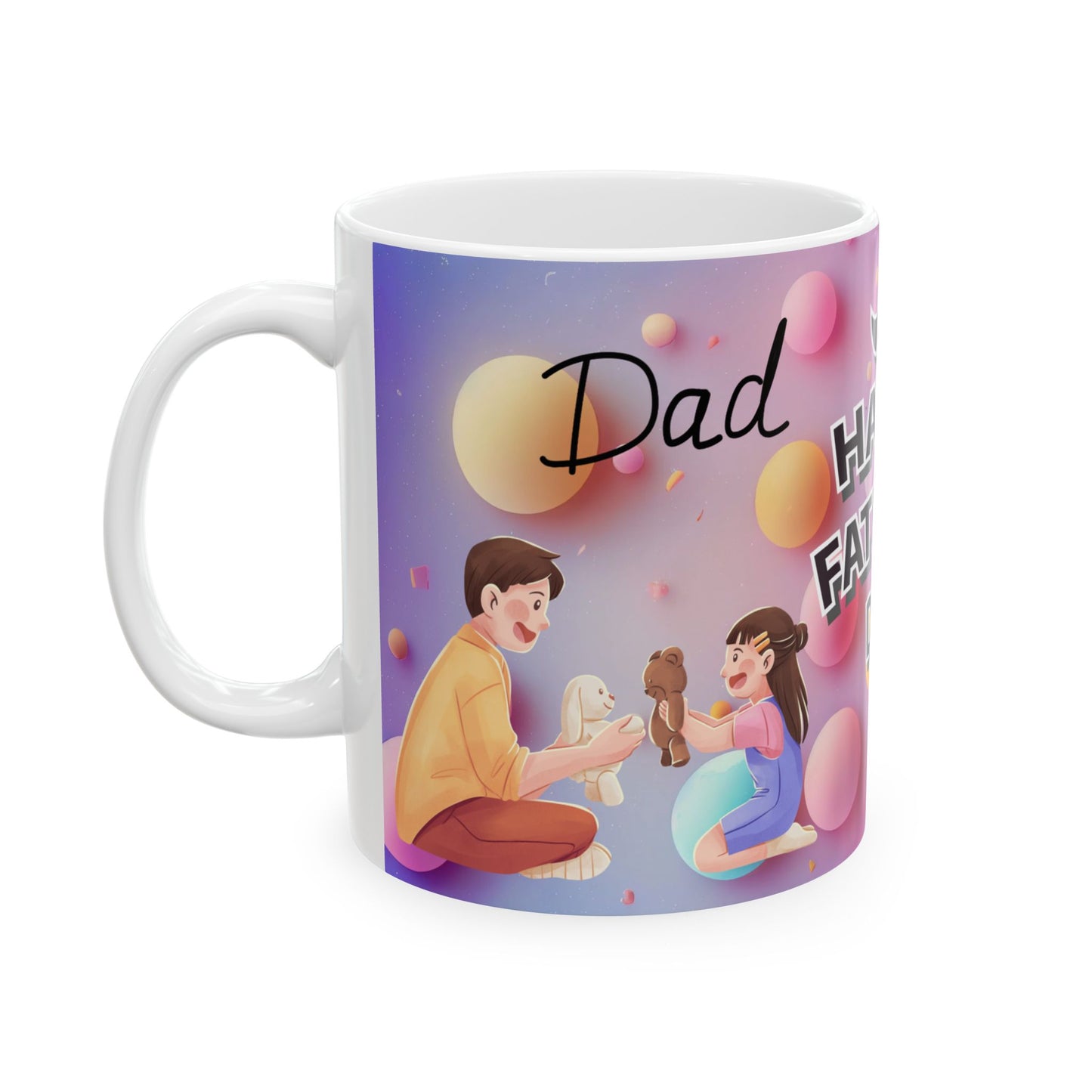 Happy Father's Day Ceramic Mug - Cute Design for Dad
