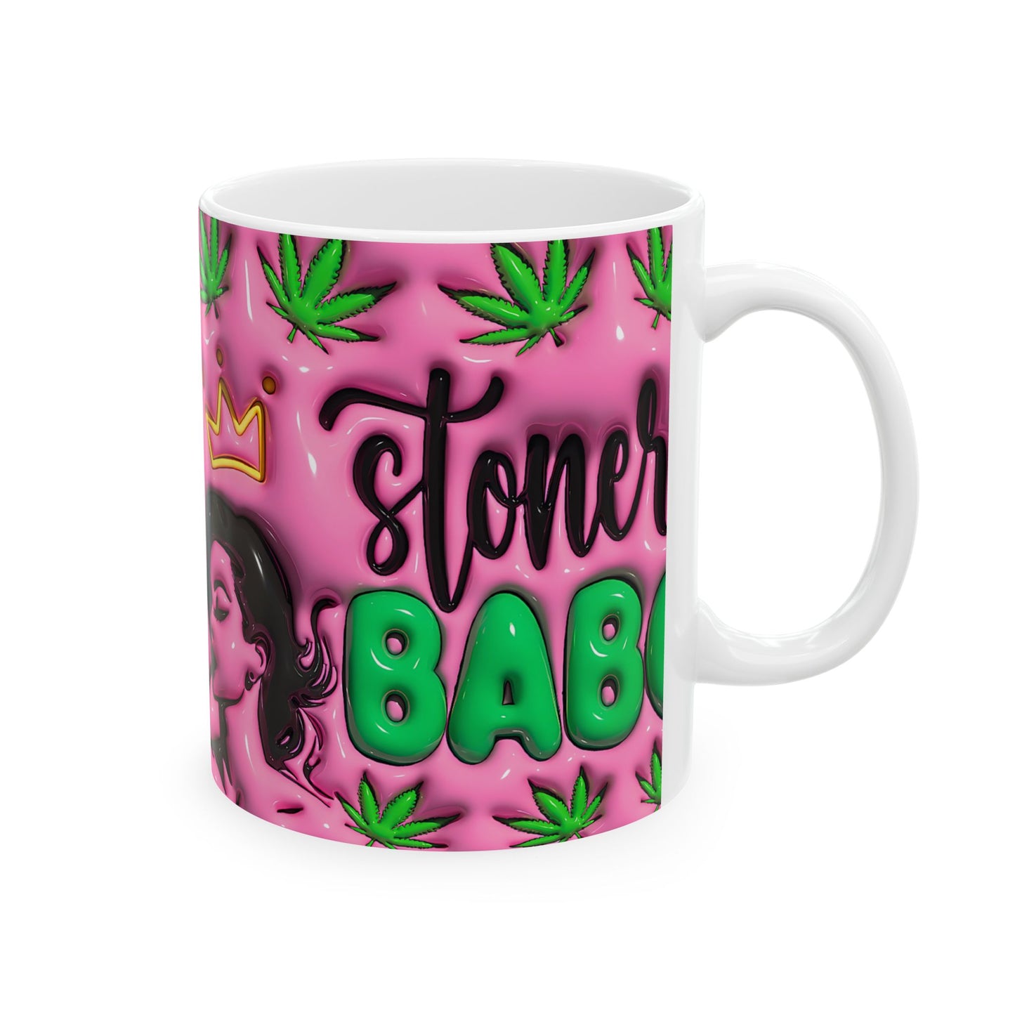 Stylish Cannabis Mug | Stoner Babe Ceramic Cup | Gift for Smokers, Pink Coffee Mug | Fun Stoner Gift, 420 Themed Drinkware