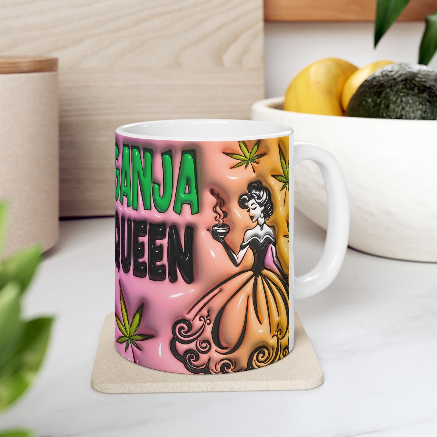 Ganja Queen Ceramic Mug Perfect for female Cannabis Lovers