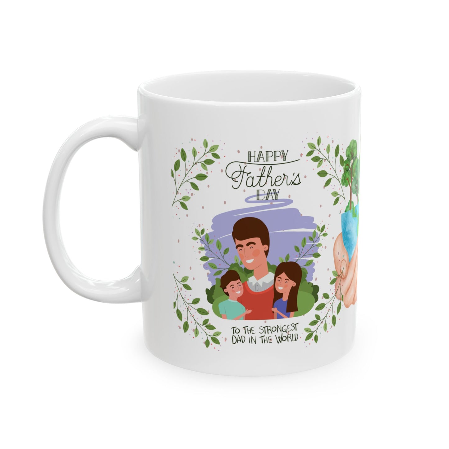 Eco-Friendly Hands Holding Earth Ceramic Mug - Perfect Gift for Nature Lovers