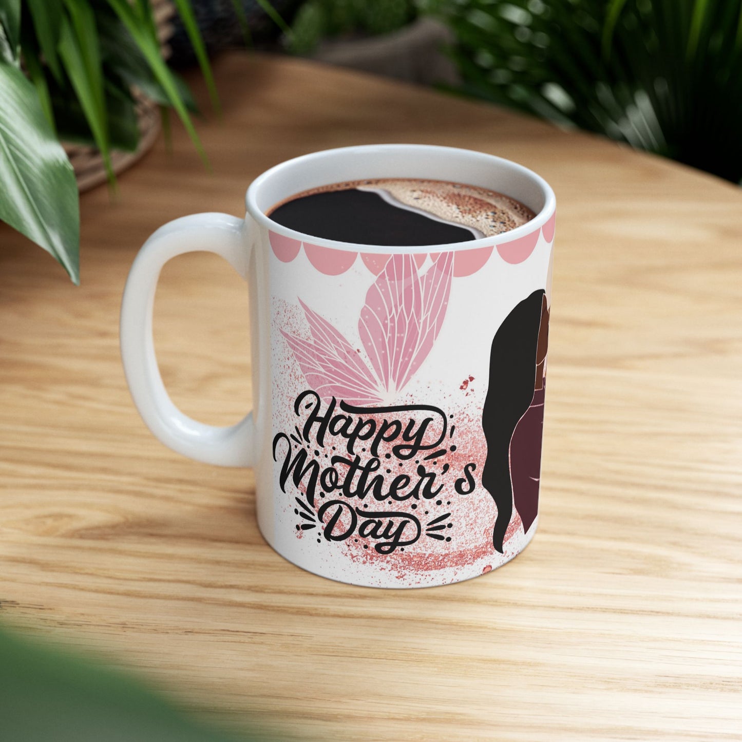 Mother's Day Ceramic Mug - Floral Design with Dog Lover Theme - Perfect Gift for Moms