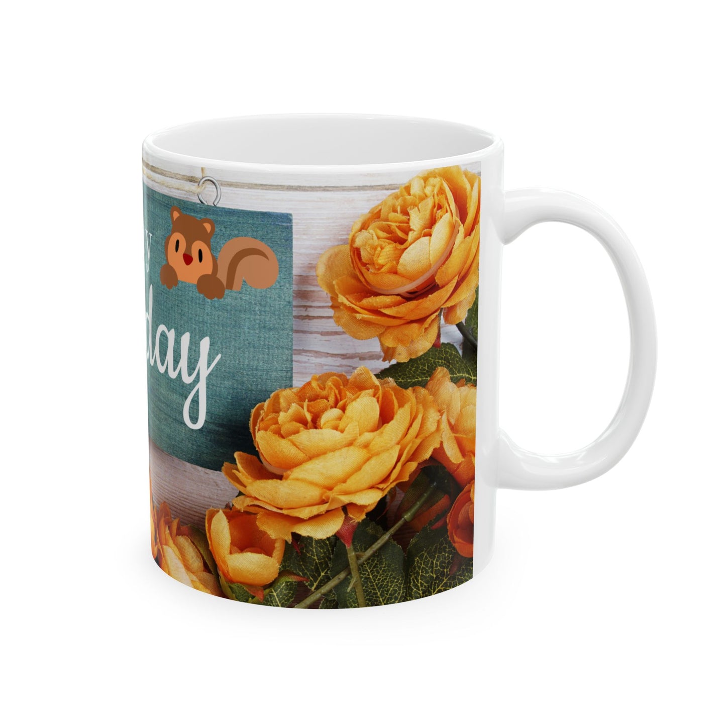 Happy Thursday Floral Ceramic Mug - 11oz