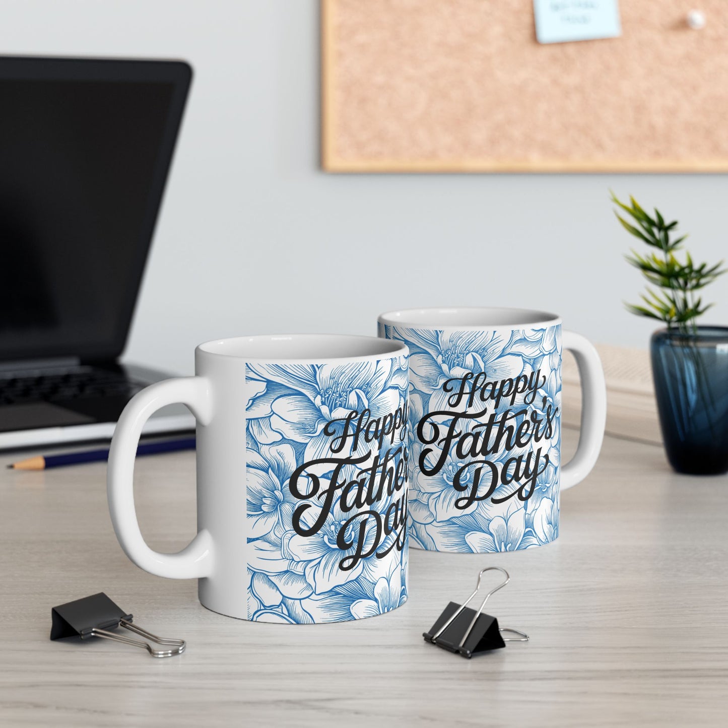Floral Father's Day Ceramic Mug - Happy Father's Day Gift