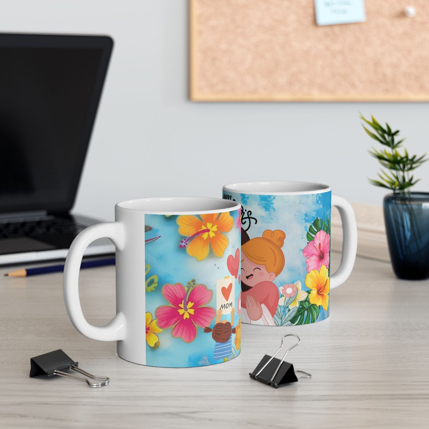 Happy Mother's Day Ceramic Mug - Floral Design 11oz