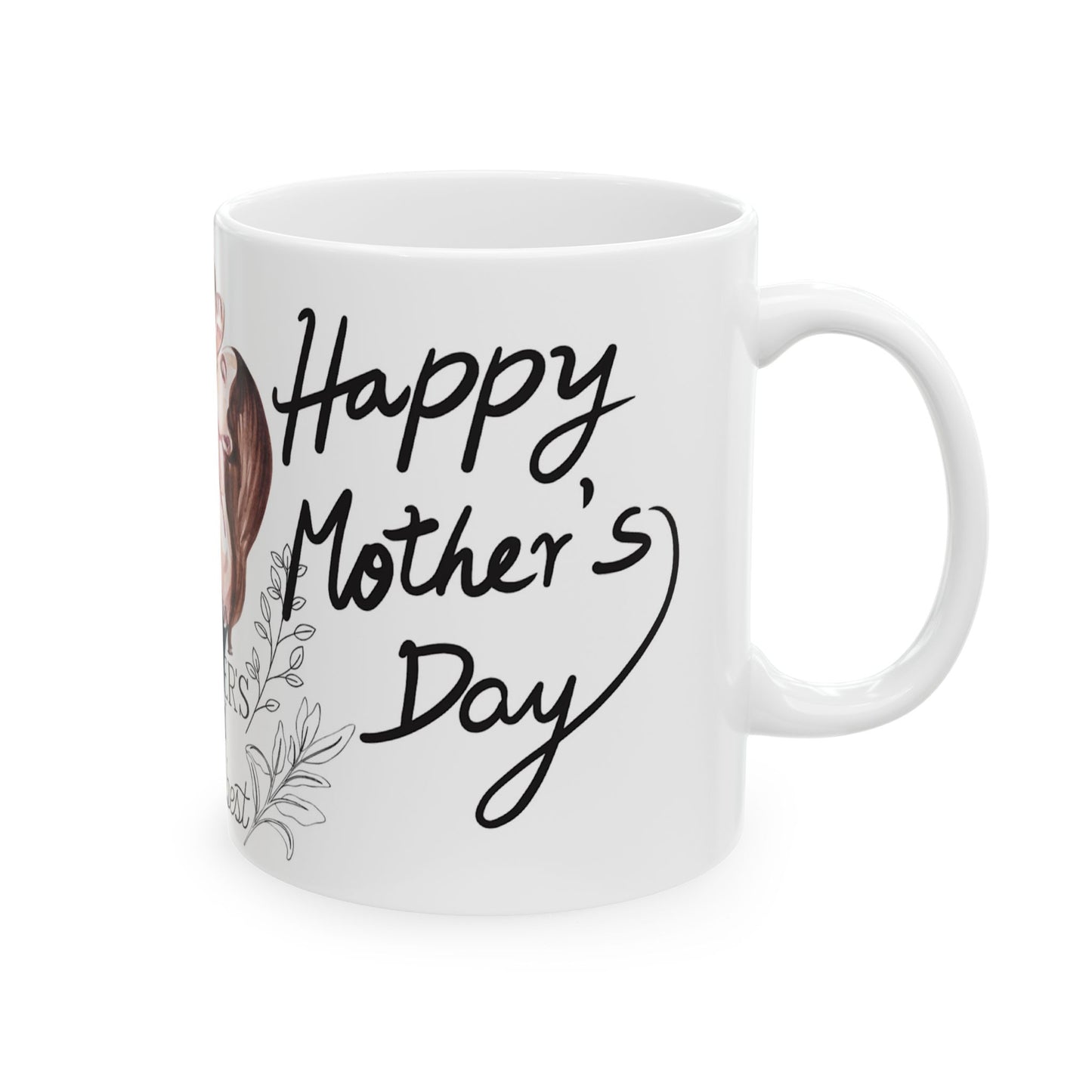 Mother's Day Ceramic Mug - Floral Design - Gift for Mom