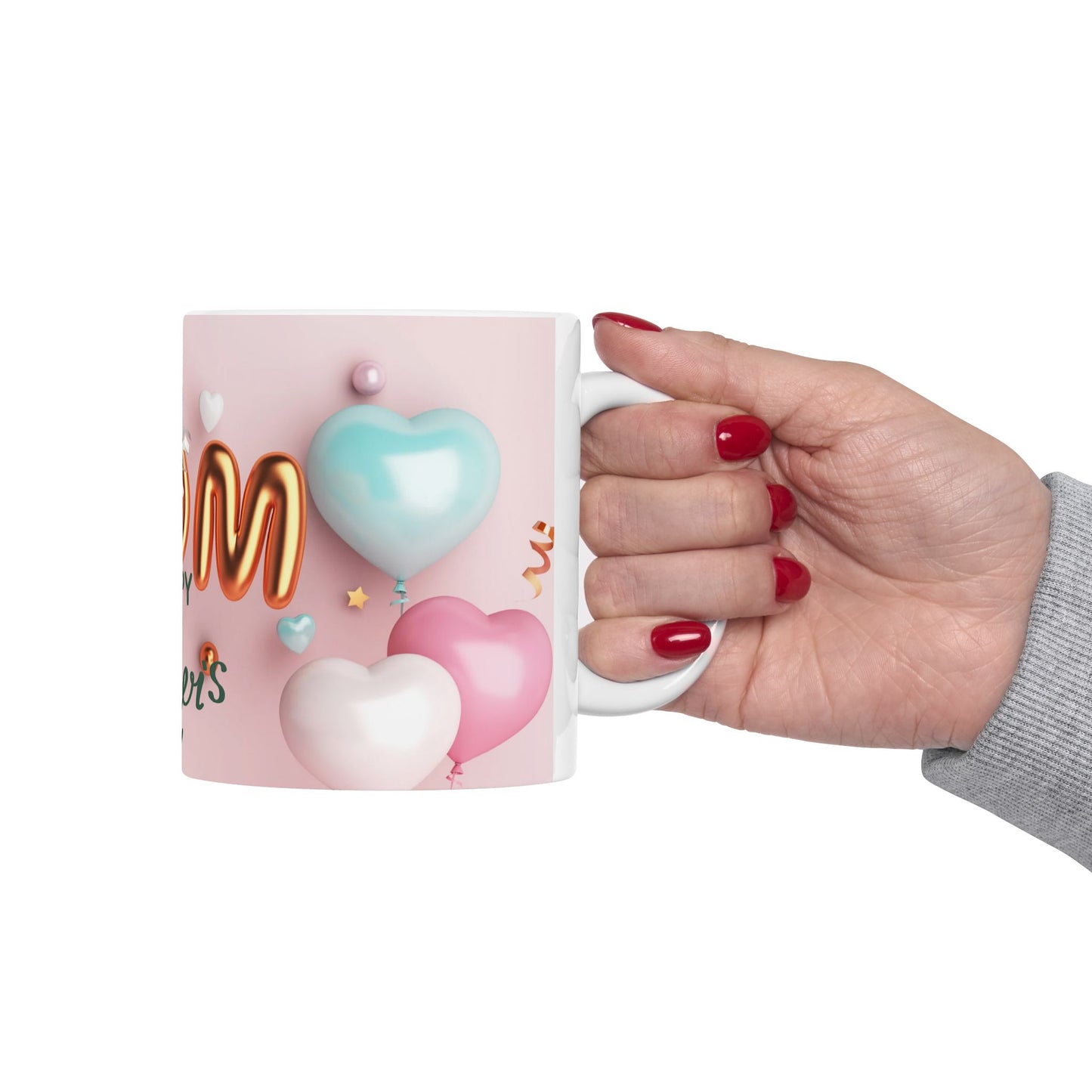 Happy Mother's Day Ceramic Mug - Fun Balloon Design for Moms
