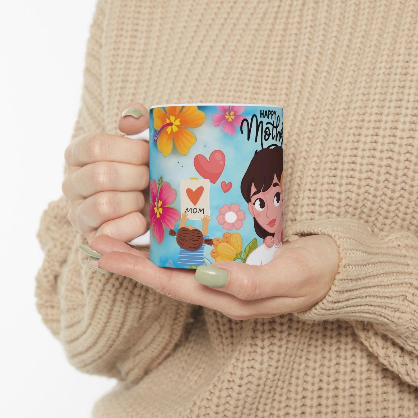 Happy Mother's Day Ceramic Mug - Floral Design 11oz
