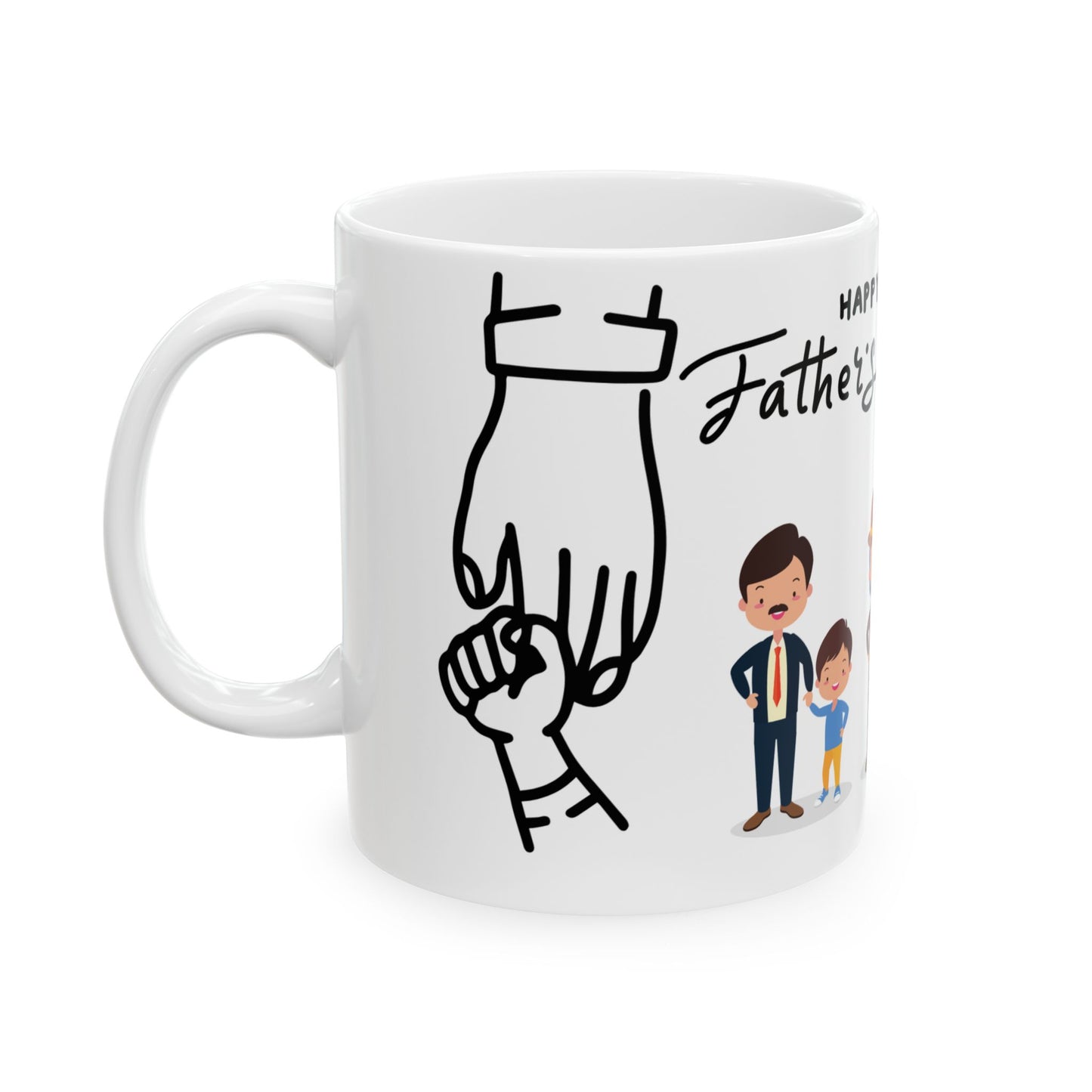 Happy Father's Day Ceramic Mug - Fun Family Design