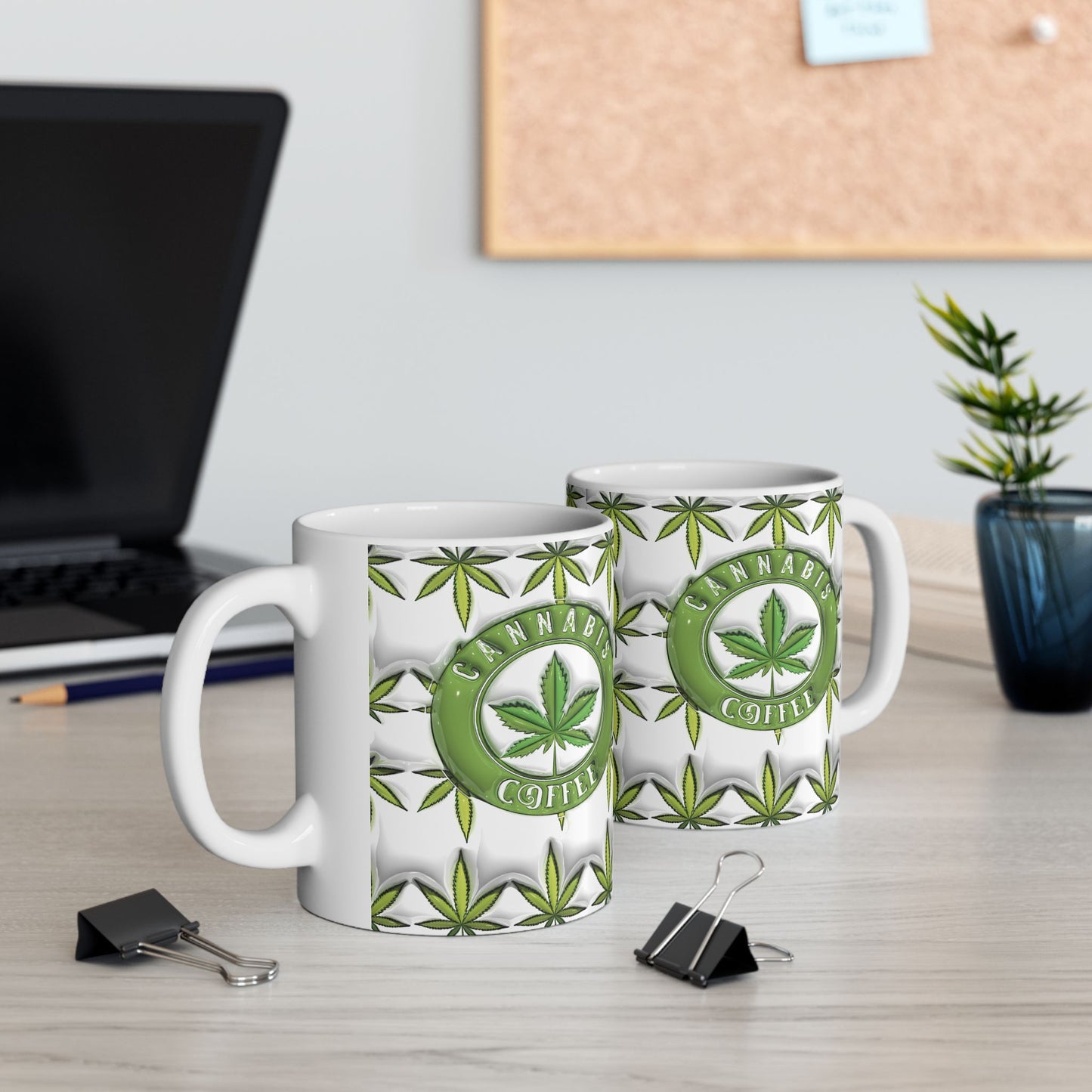 Cannabis Leaf Ceramic Mug for Stoners and Coffee Lovers
