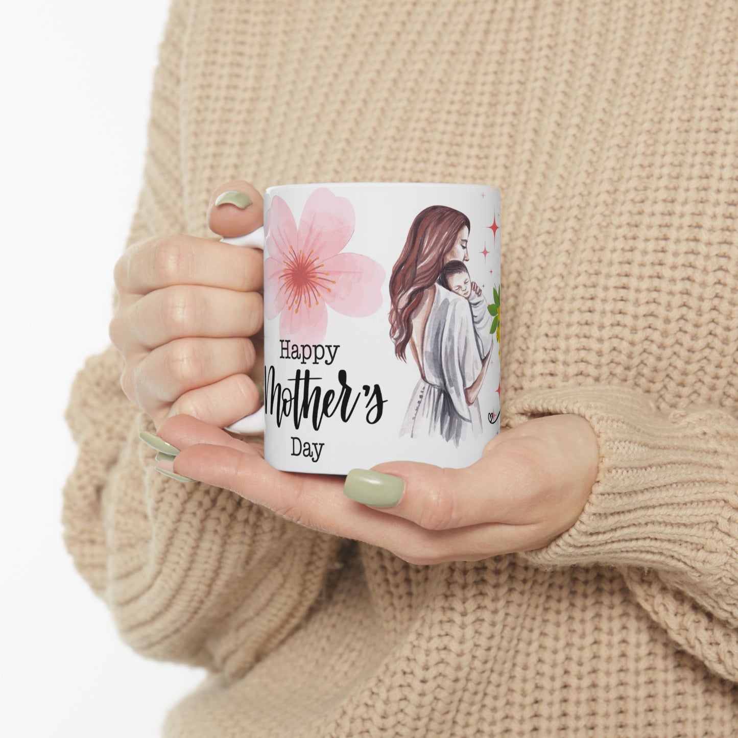Floral Motherhood Ceramic Mug - Perfect Gift for Moms