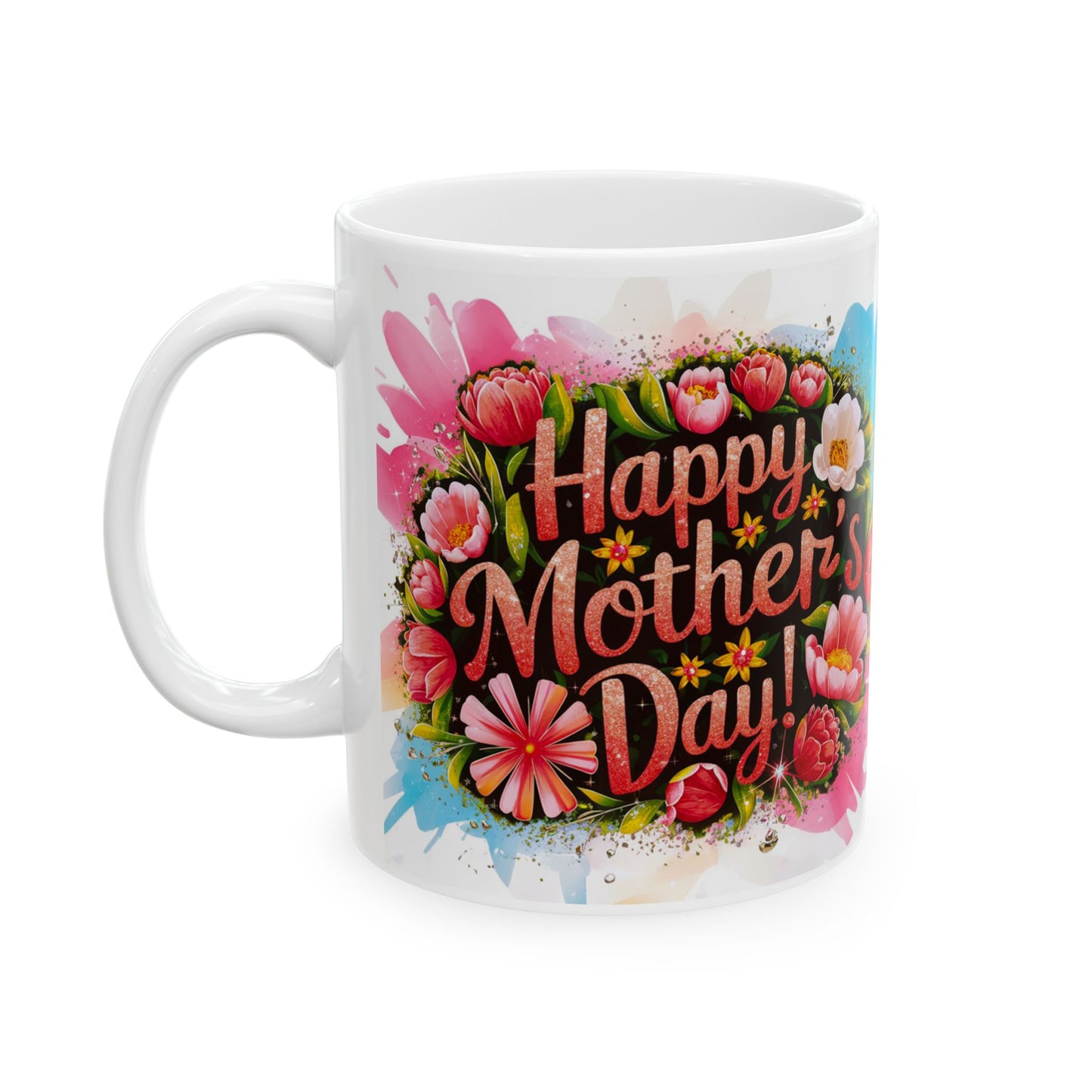 Happy Mother's Day Floral Ceramic Mug - Perfect Gift for Moms