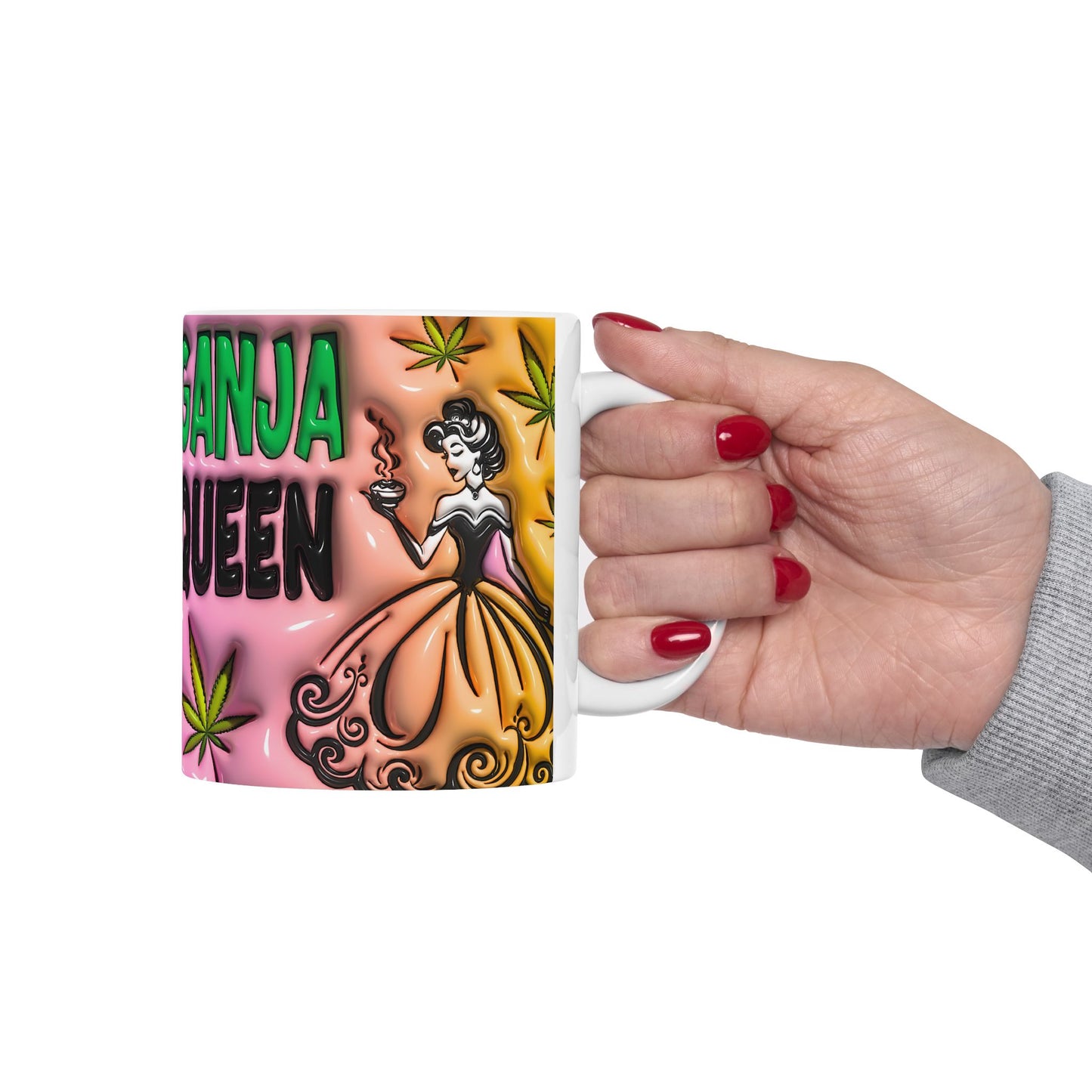 Ganja Queen Ceramic Mug Perfect for female Cannabis Lovers