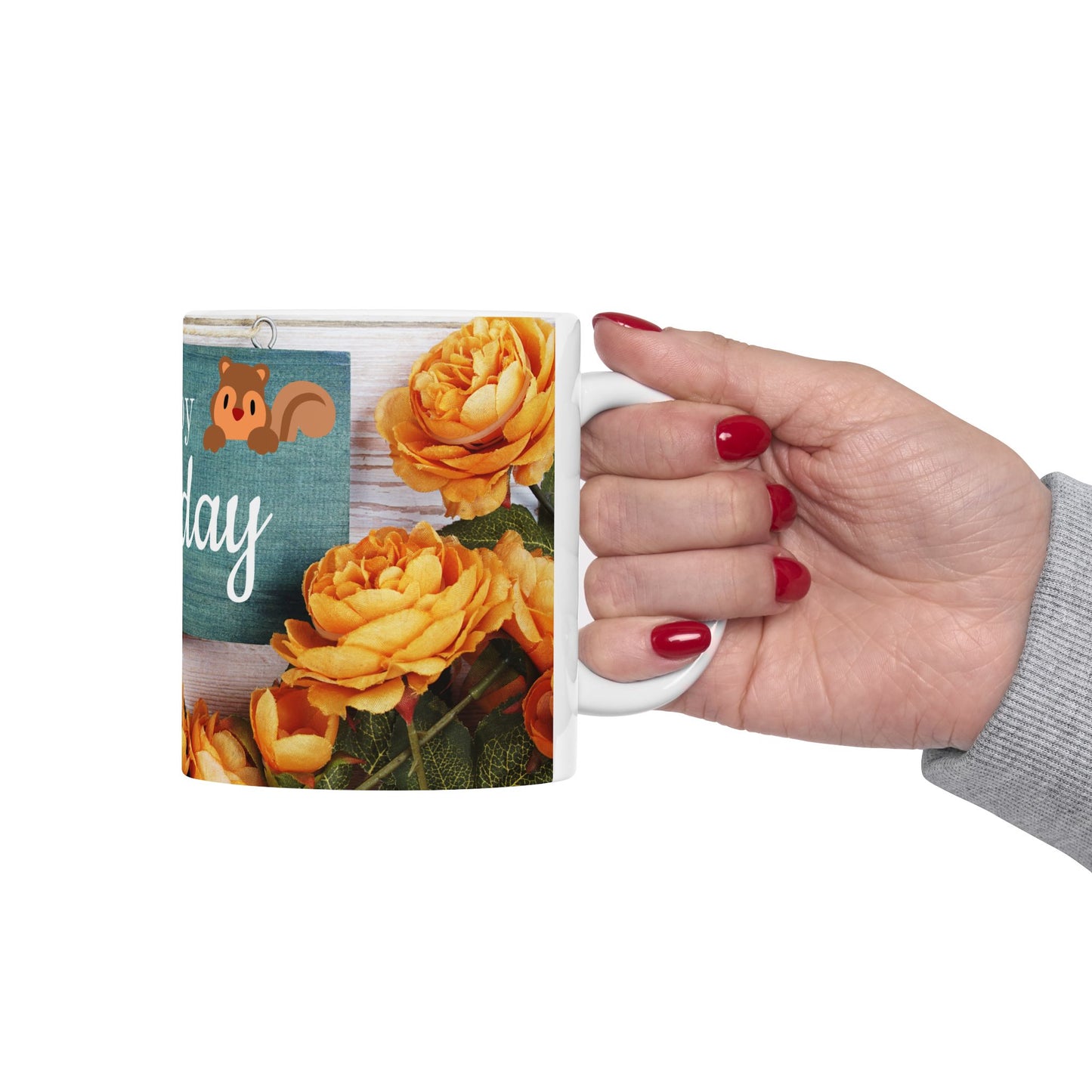 Happy Thursday Floral Ceramic Mug - 11oz