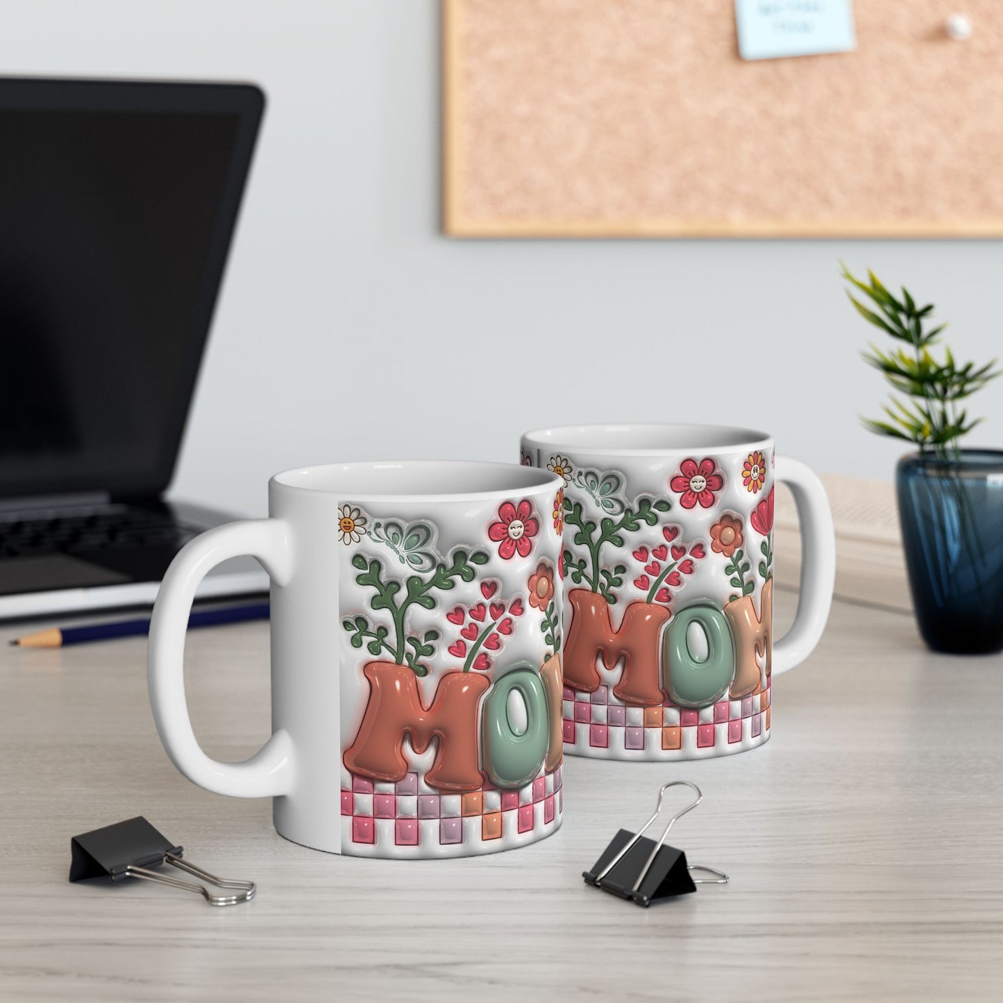 Personalized Floral Initial Ceramic Mug - Perfect Gift for Moms