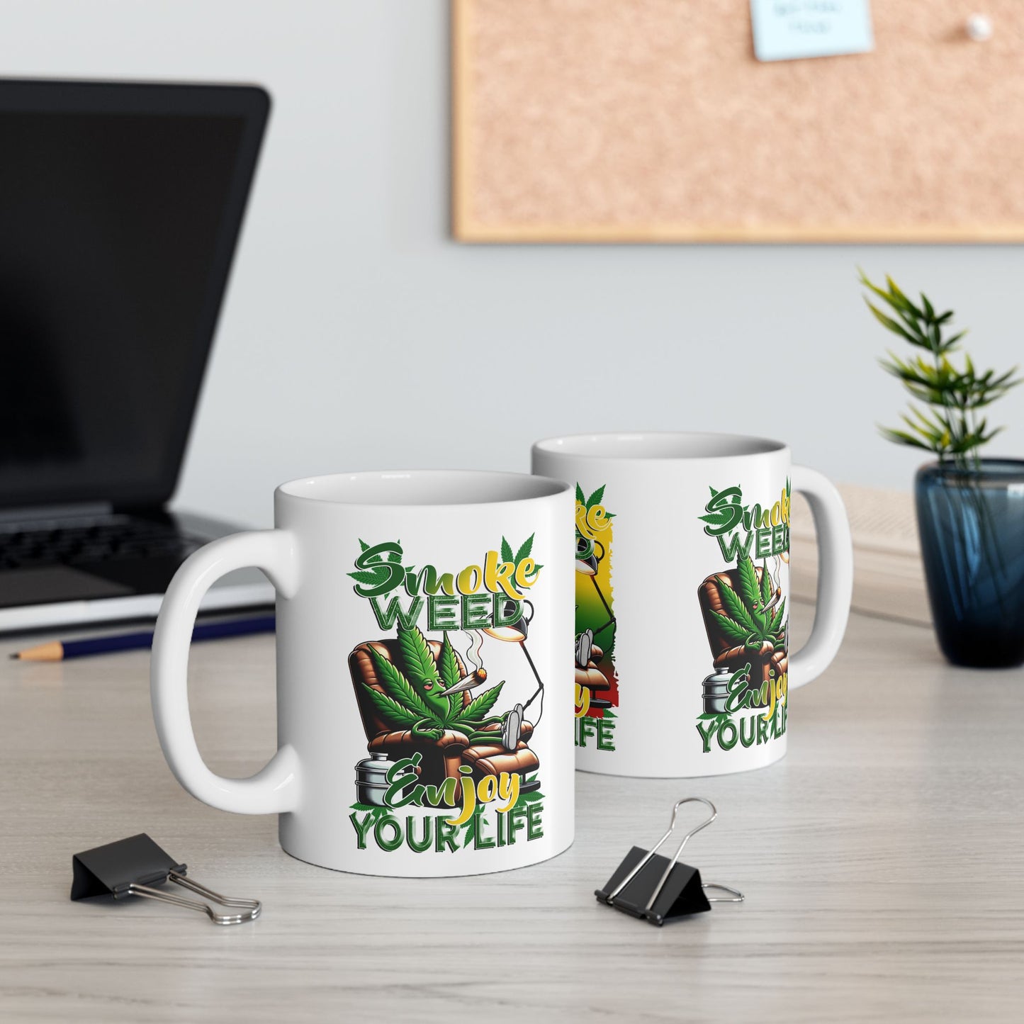 Smoke Weed Enjoy Your Life Ceramic Mug Fun Coffee Cup for Stoners
