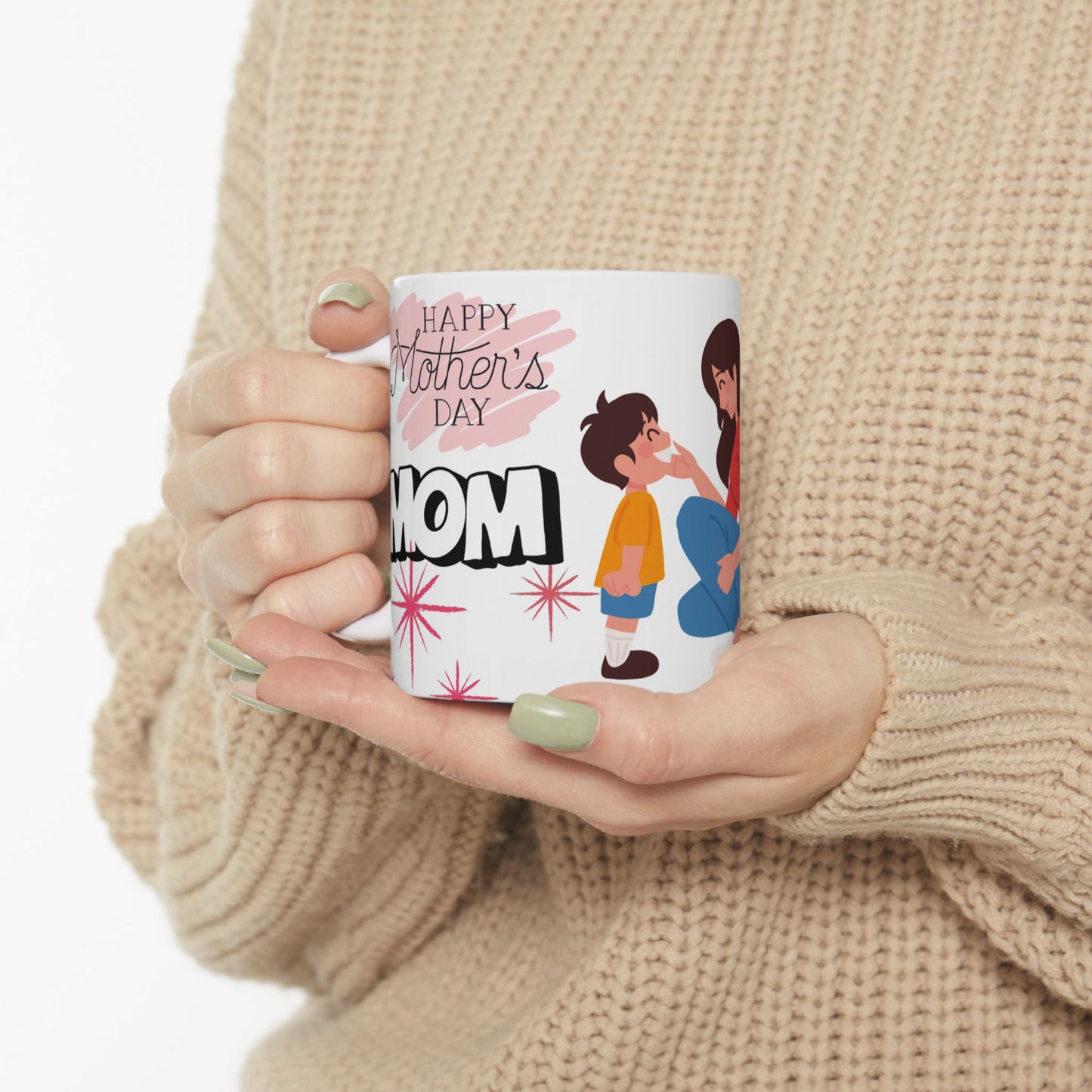 Mom Love Floral Ceramic Mug - Perfect Gift for Mother's Day & Special Occasions