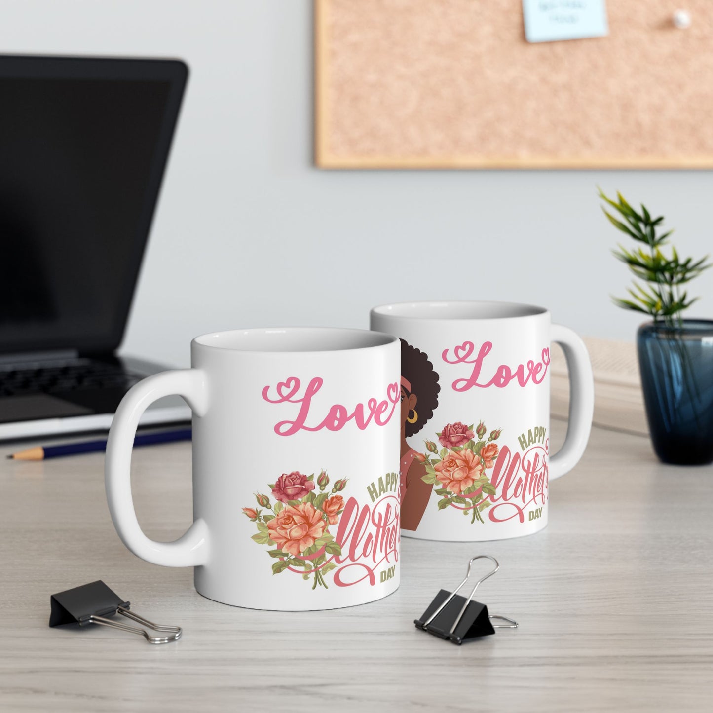 Happy Mother's Day Ceramic Mug with Floral Design