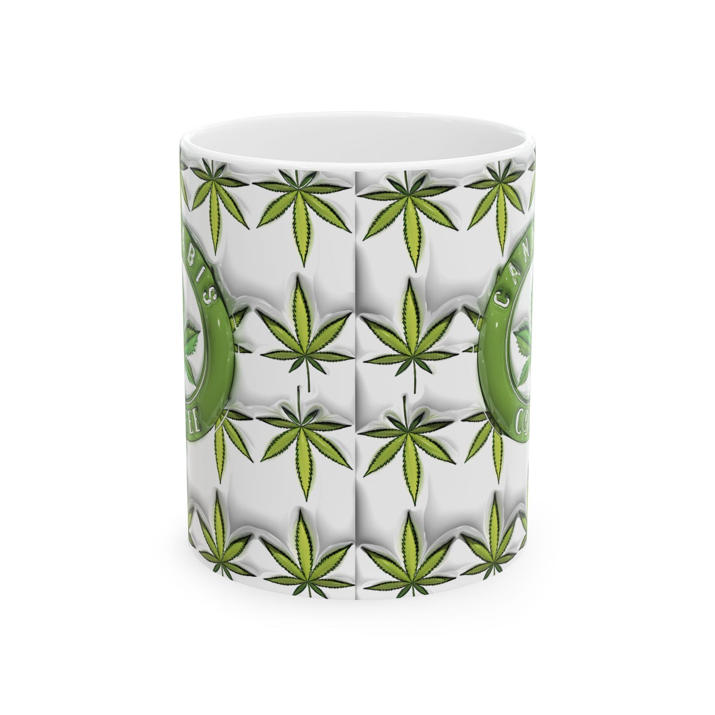Cannabis Leaf Ceramic Mug for Stoners and Coffee Lovers