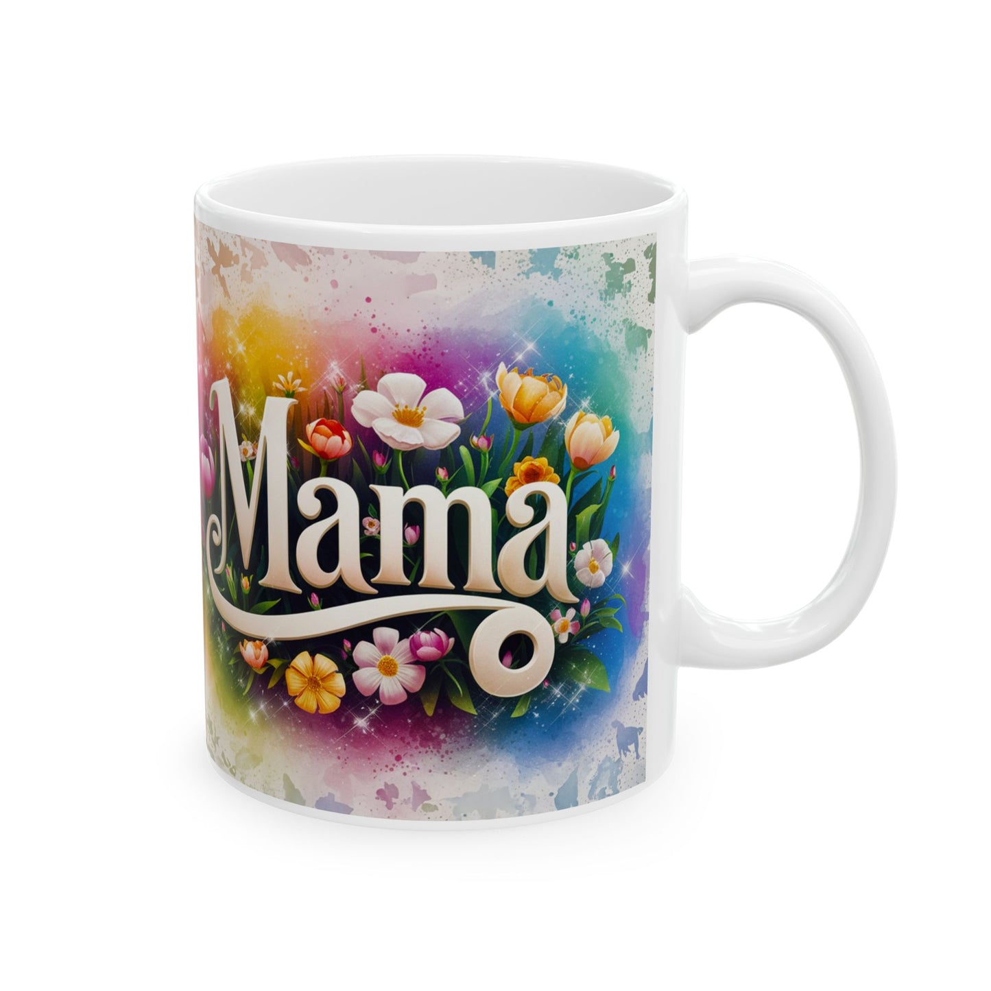 Floral 'Mama' Ceramic Mug - Colorful Garden Design for Moms