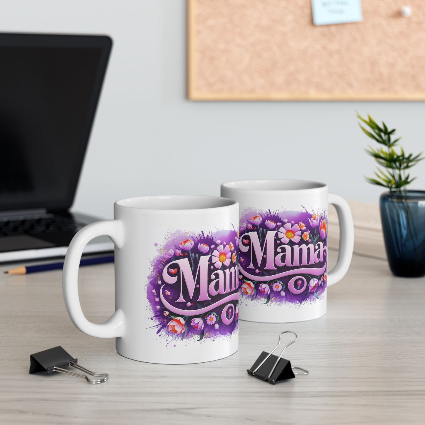 Floral Mama Mug - 11oz Ceramic Coffee Cup for Mother's Day
