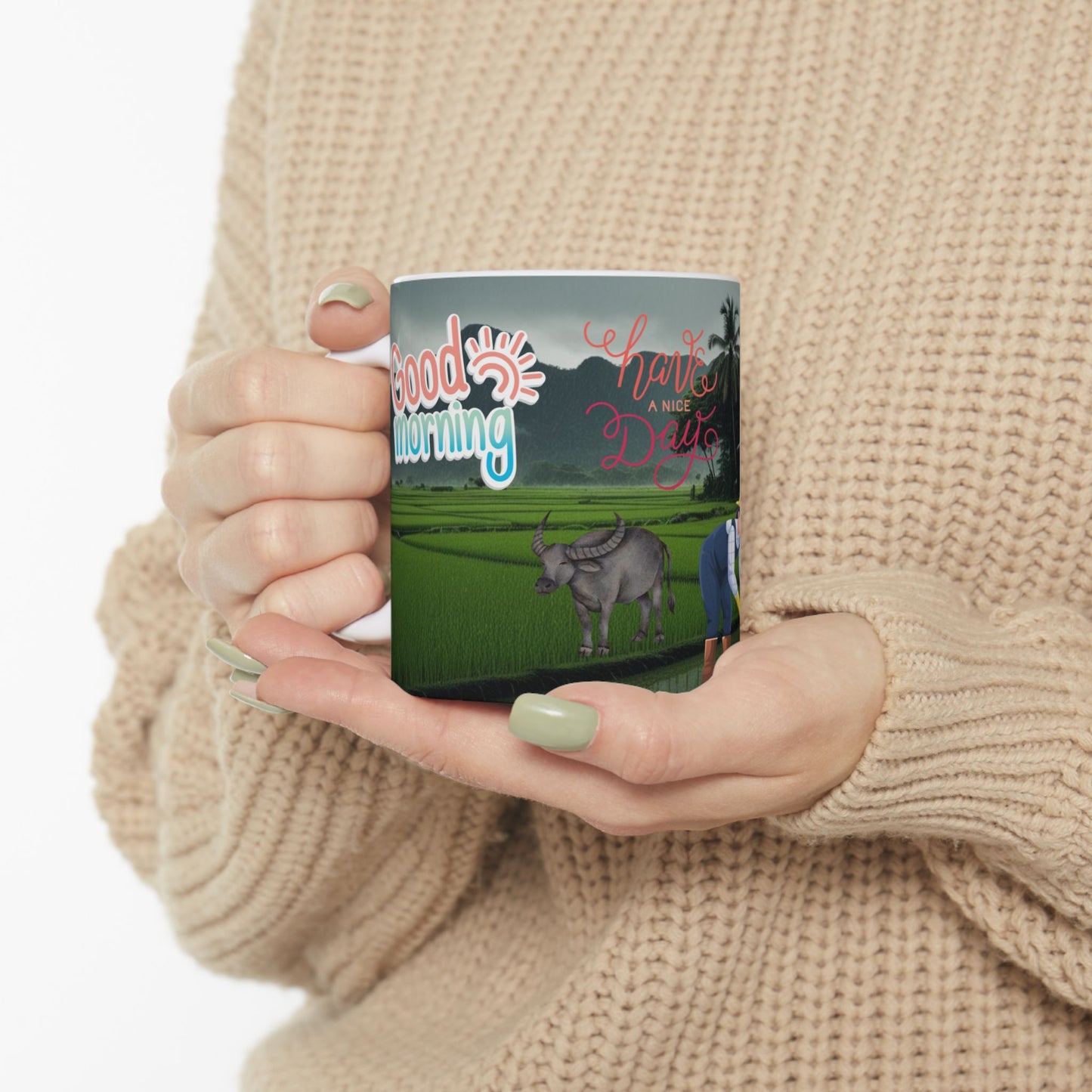 Have a Nice Day Ceramic Mug – 11oz Coffee Cup for Nature Lovers