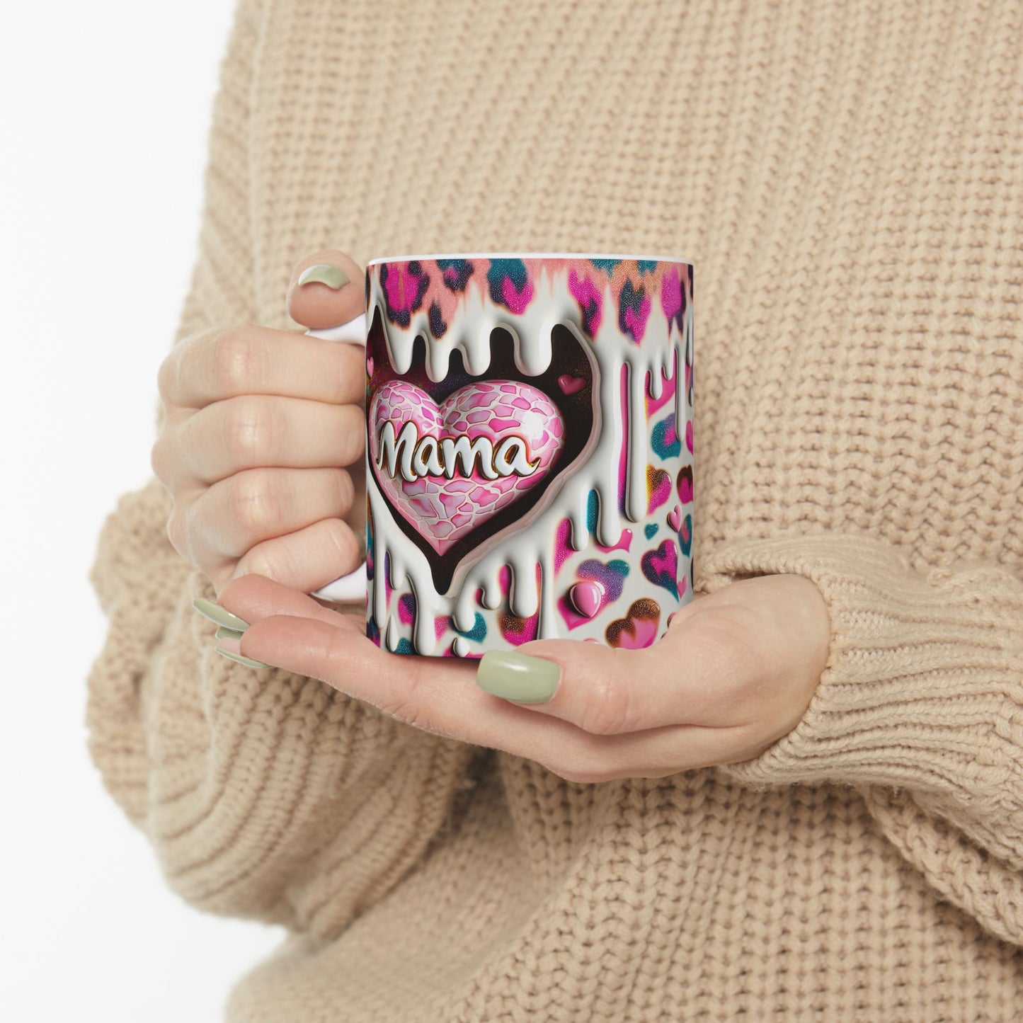 Colorful Heart Drip Ceramic Mug - Perfect Gift for Mother’s Day
