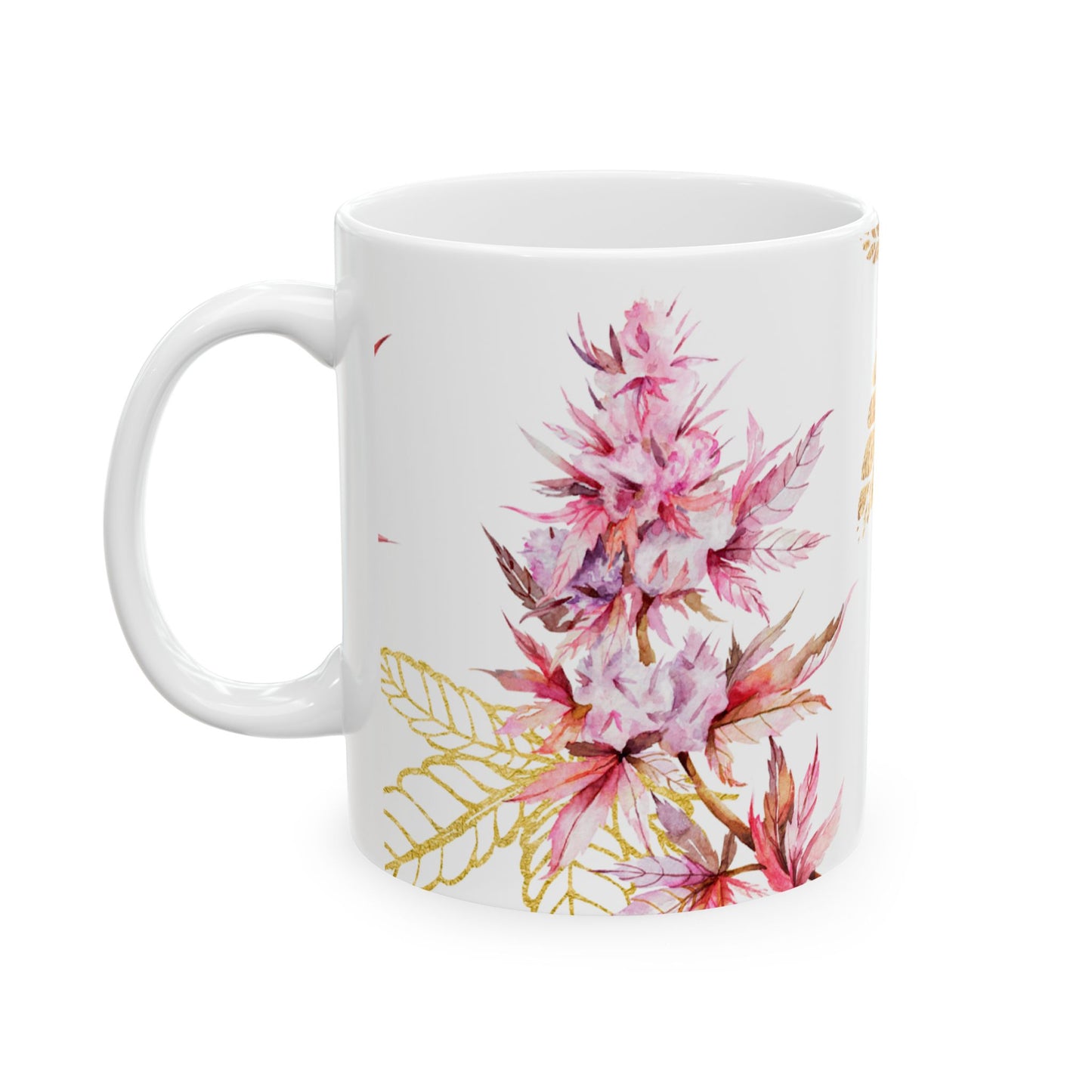 Elegant Floral Ceramic Mug - 11oz