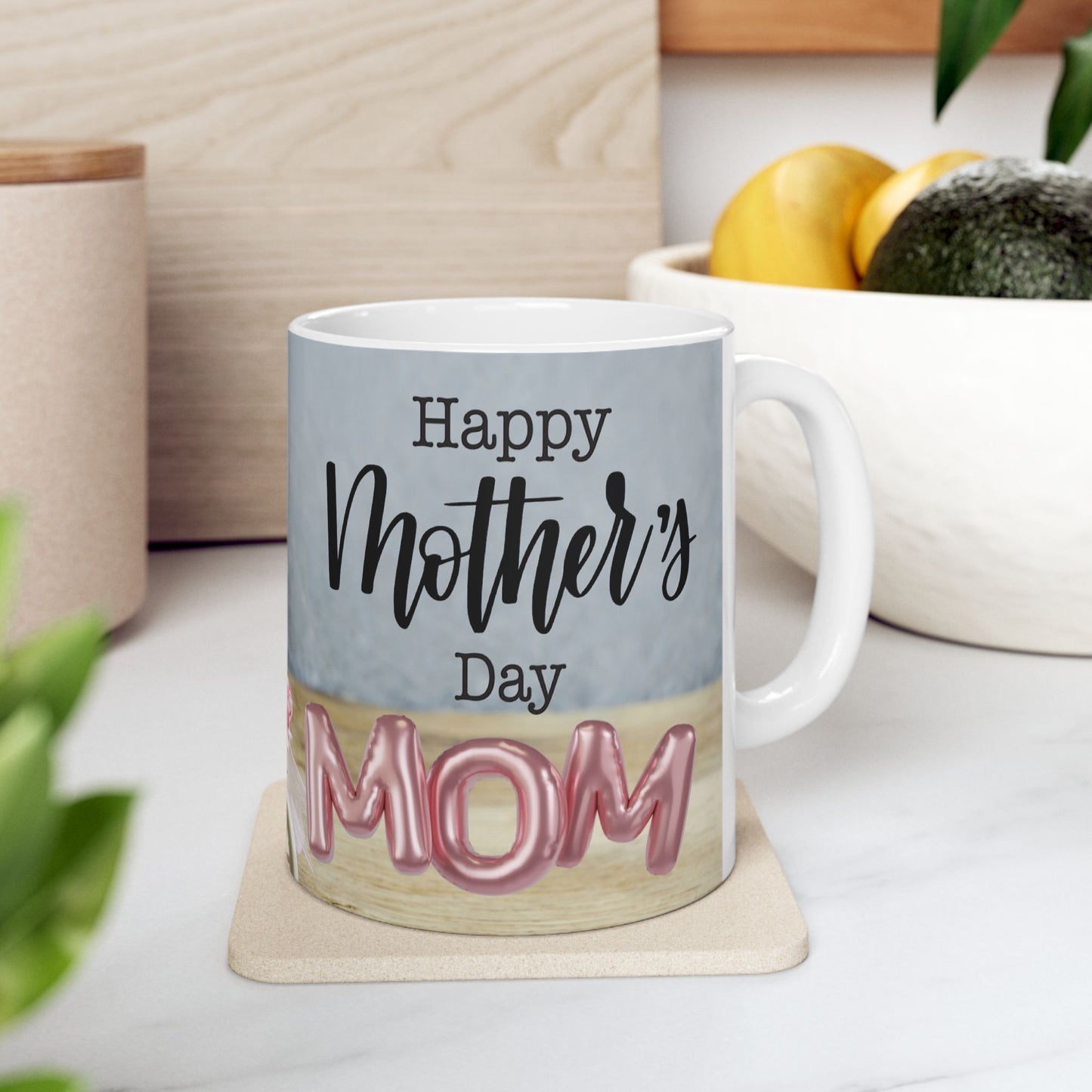 Happy Mother's Day Floral Ceramic Mug - Perfect Gift for Mom