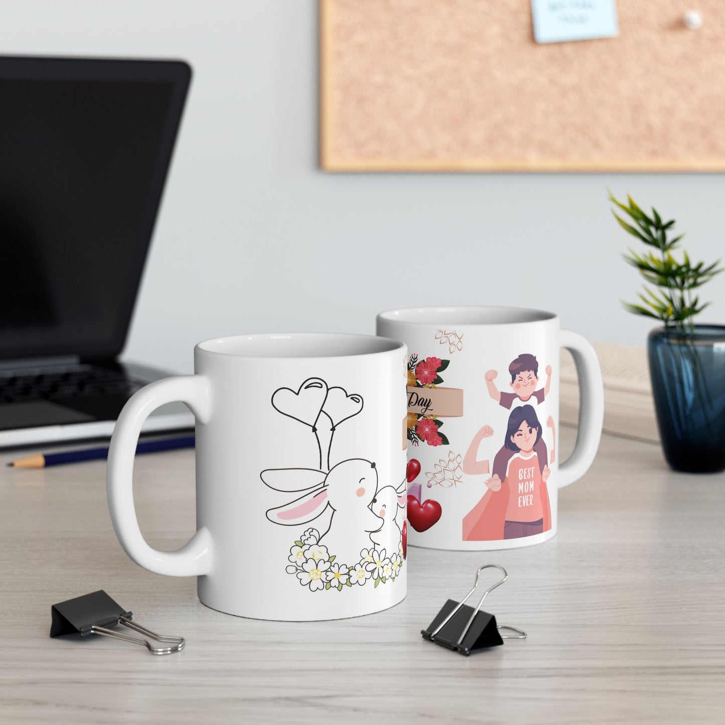 Mother's Day Floral Ceramic Mug - Heartfelt Gift for Mom