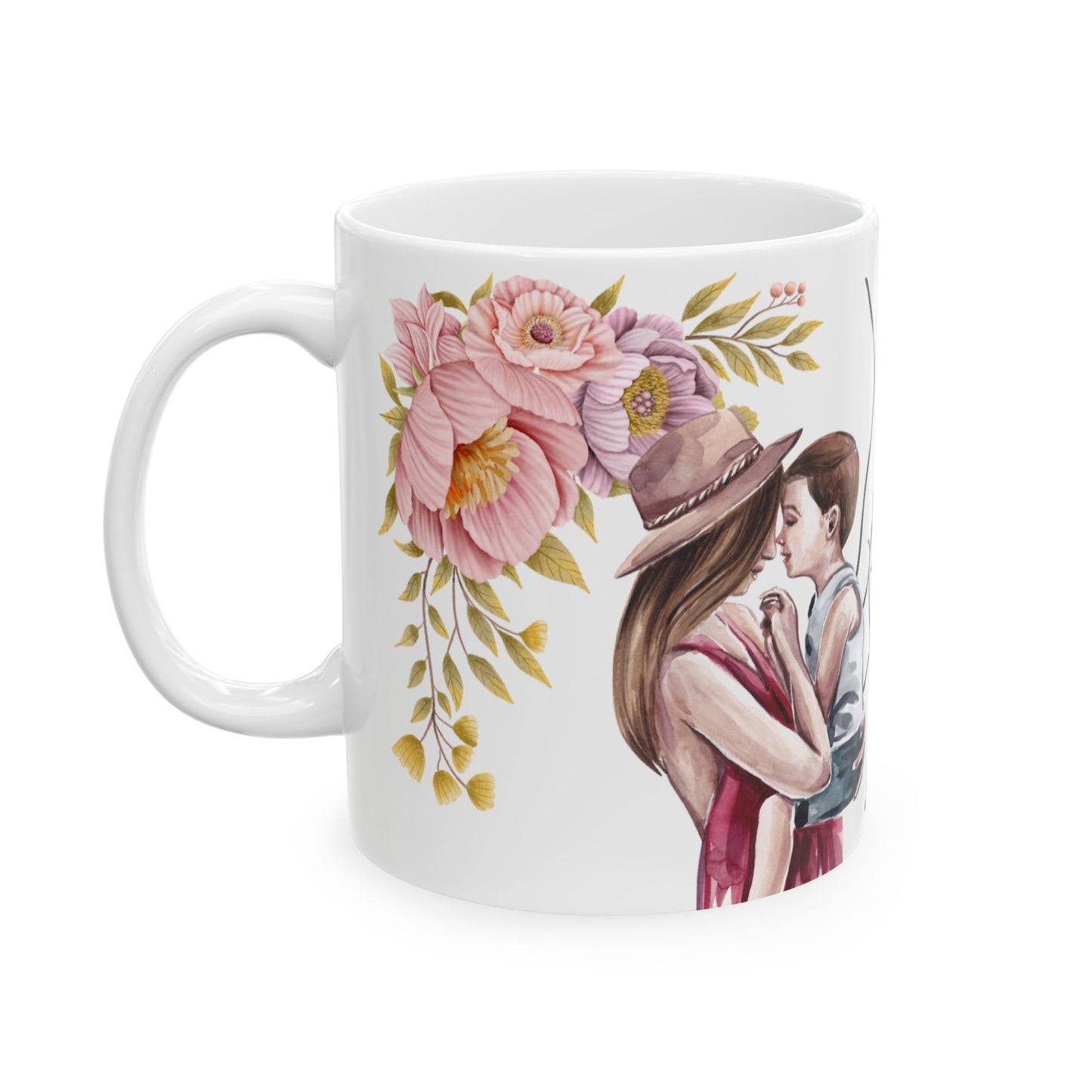 Romantic Floral Ceramic Mug | 11oz Perfect Gift for Couples